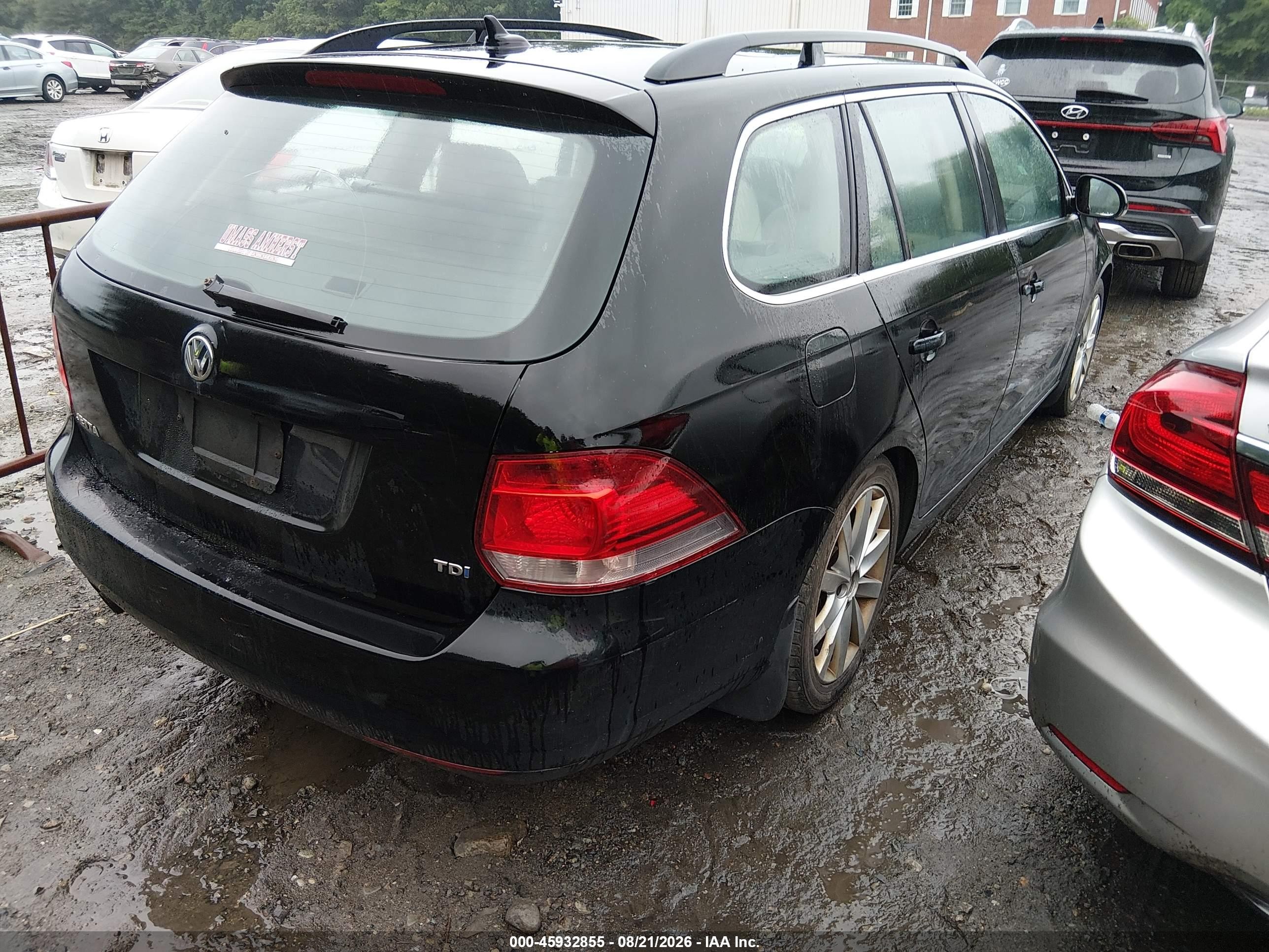 2013 Volkswagen Jetta Sportwagen 2.0l Tdi Black vin: 3VWML7AJ0DM653498