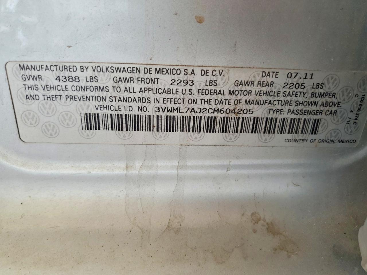 2012 Volkswagen Jetta Tdi Silver vin: 3VWML7AJ2CM604205