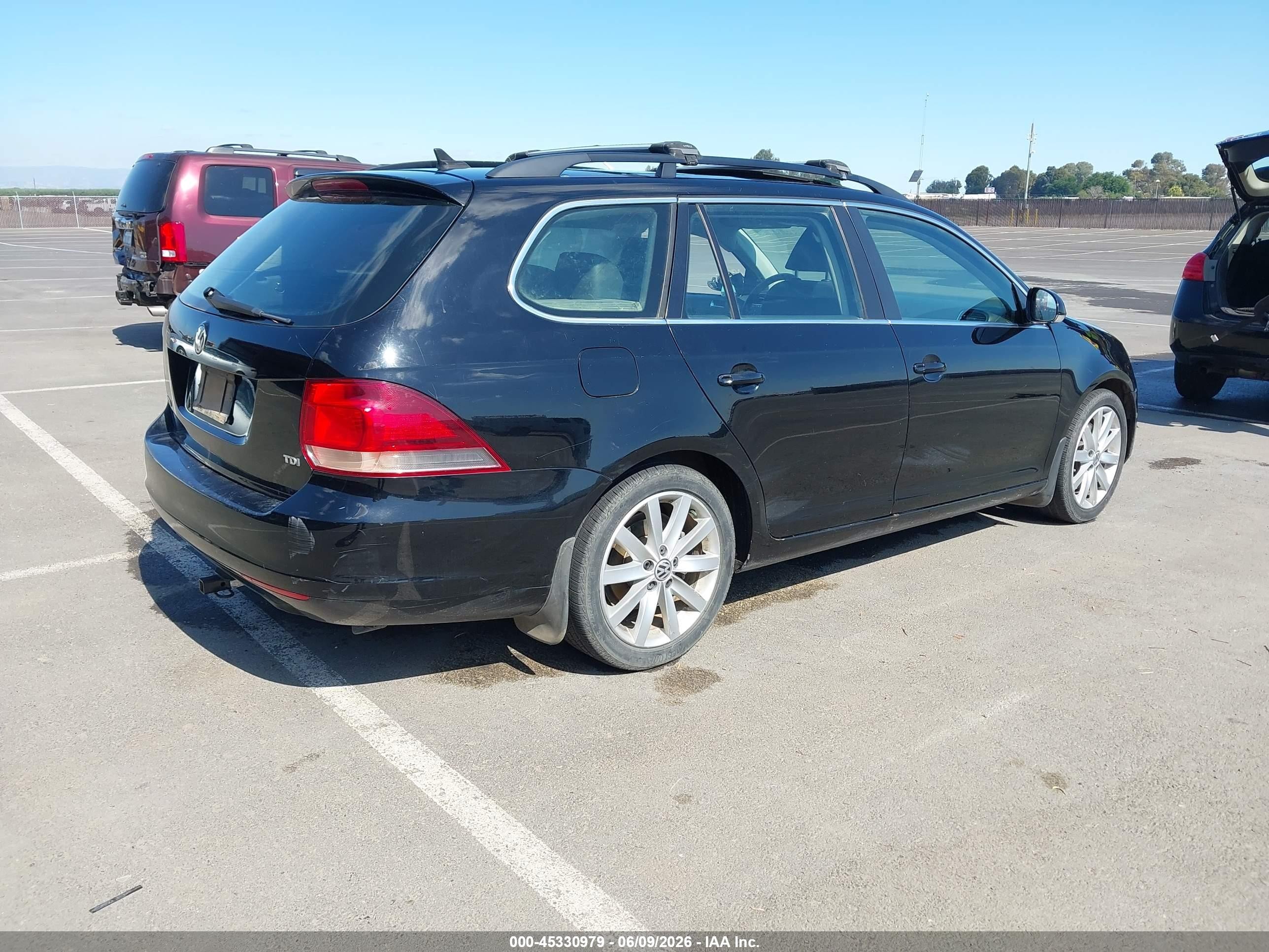 2012 Volkswagen Jetta Sportwagen 2.0l Tdi Black vin: 3VWML7AJ5CM650594