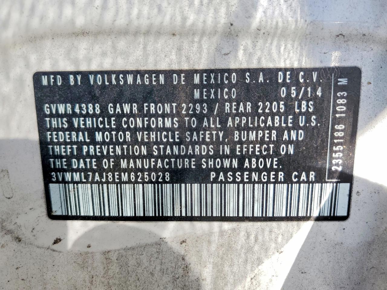 2014 Volkswagen Jetta Tdi White vin: 3VWML7AJ8EM625028