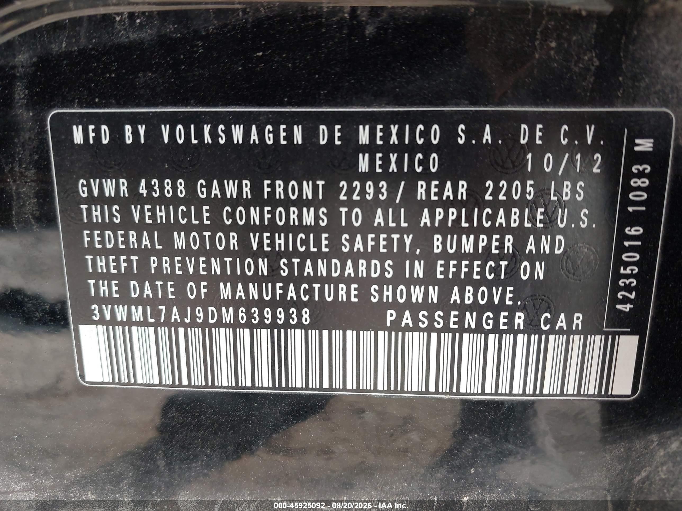 2013 Volkswagen Jetta Sportwagen 2.0l Tdi Black vin: 3VWML7AJ9DM639938