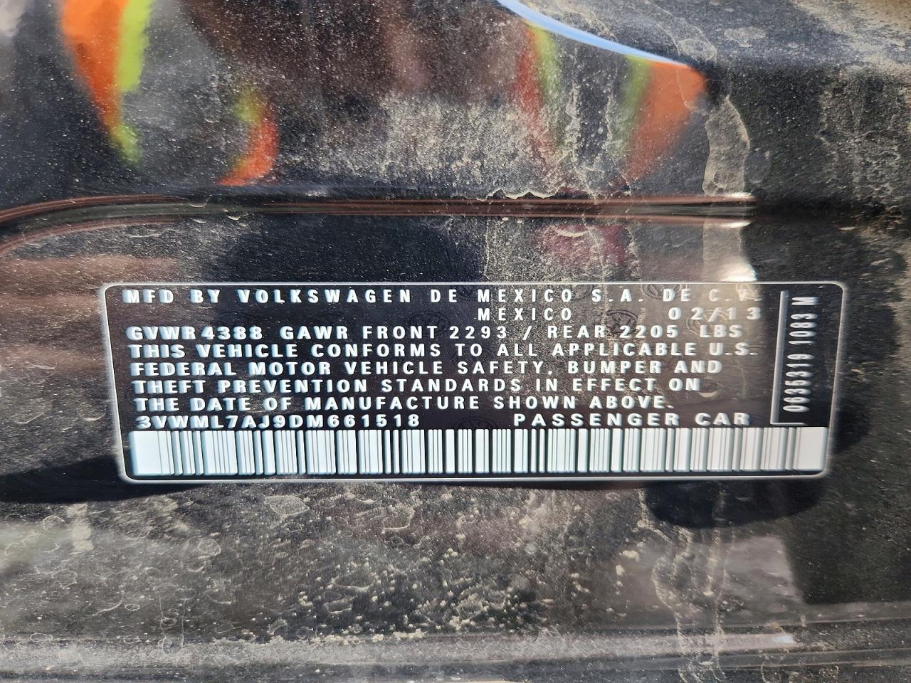 2013 Volkswagen Jetta Tdi Black vin: 3VWML7AJ9DM661518