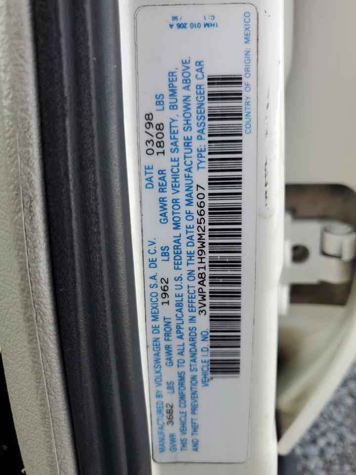 1998 Volkswagen Jetta Wolfsburg White vin: 3VWPA81H9WM256607