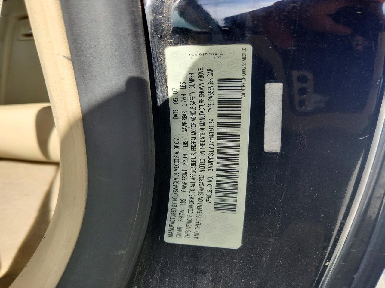 2007 Volkswagen New Beetle Convertible Черный vin: 3VWPF31Y07M419134