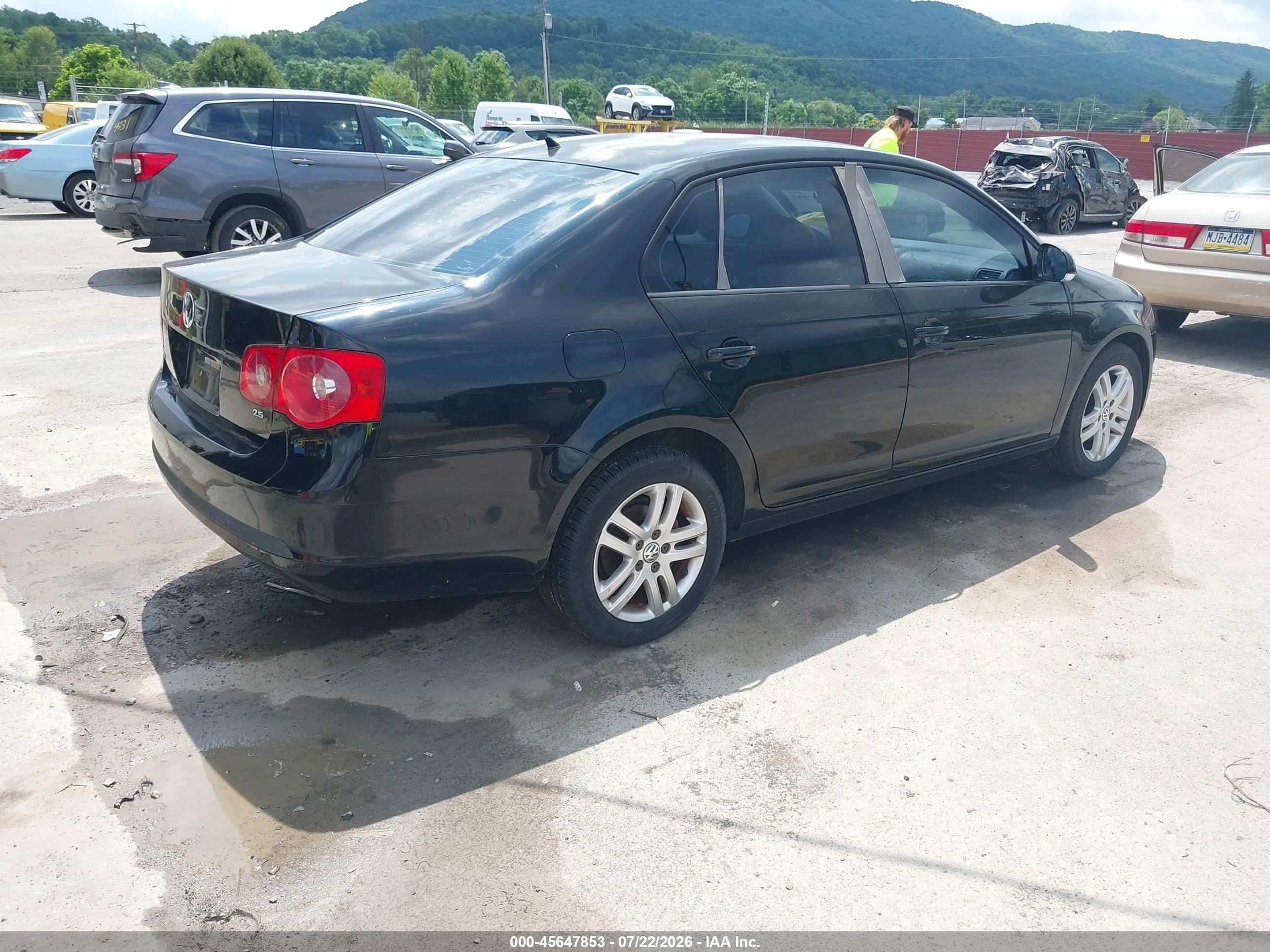 2007 Volkswagen Jetta 2.5 Черный vin: 3VWPF71K77M139780