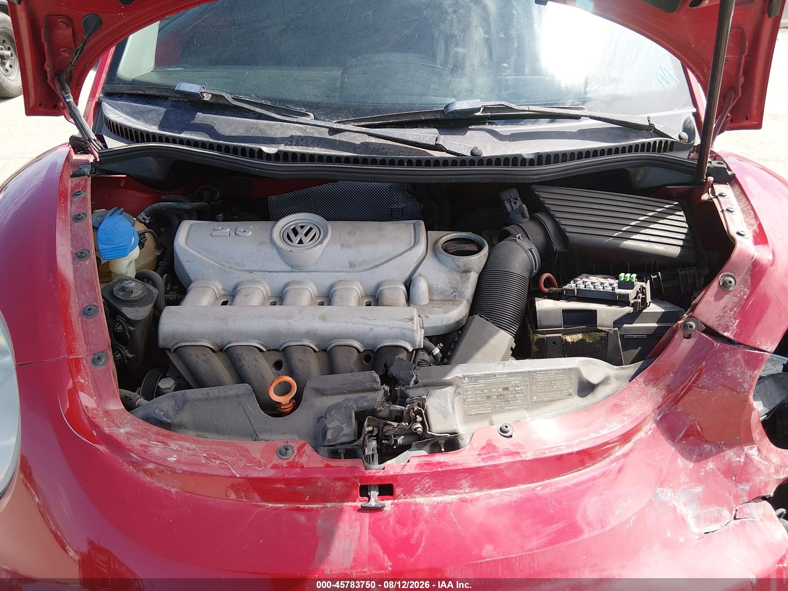 2009 Volkswagen New Beetle 2.5l Red vin: 3VWPG31C09M511915