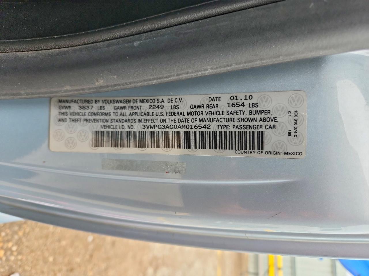 2010 Volkswagen New Beetle Blue vin: 3VWPG3AG0AM016542