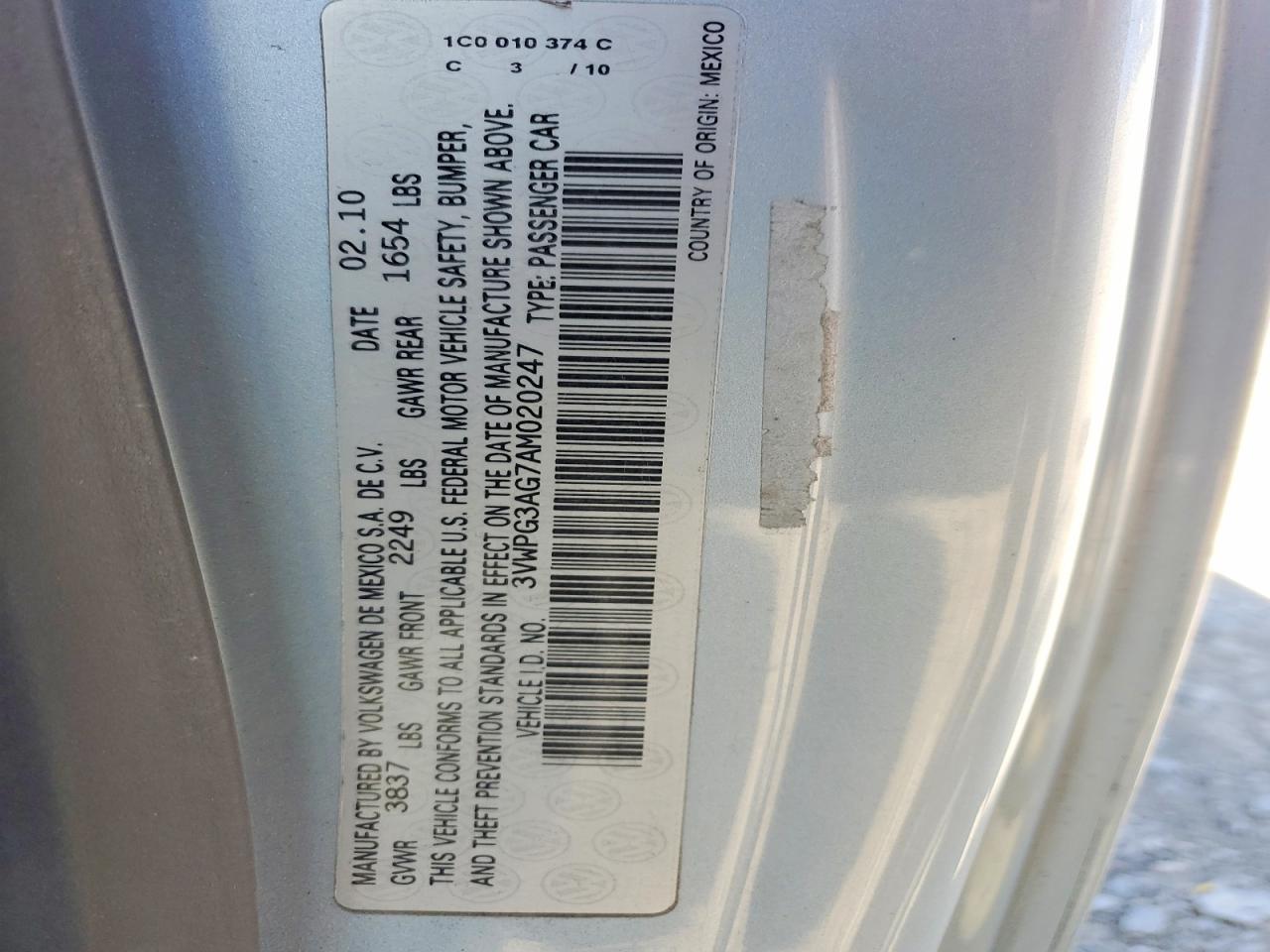 2010 Volkswagen New Beetle Blue vin: 3VWPG3AG7AM020247