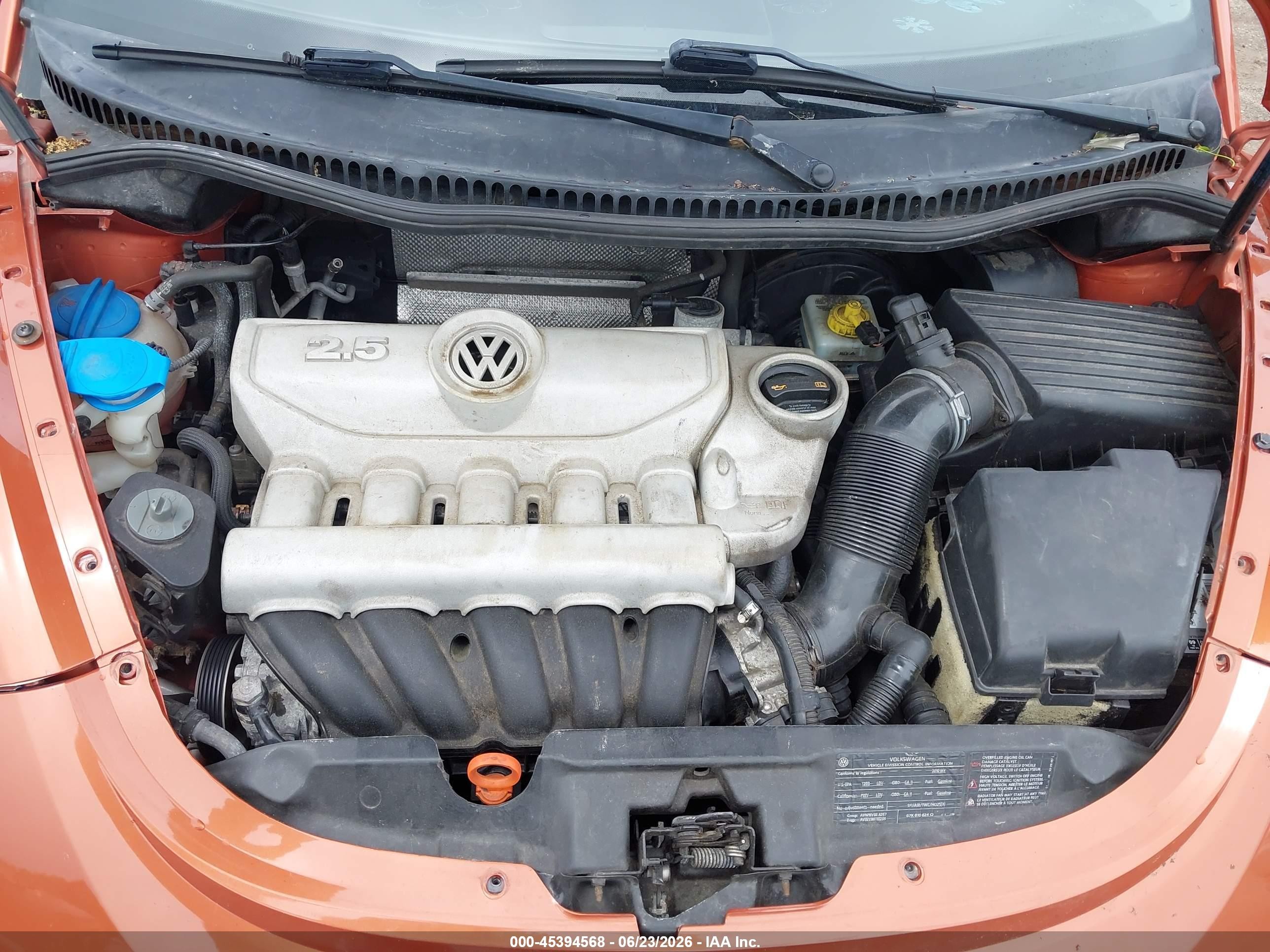 2010 Volkswagen New Beetle 2.5l Red Rock Edition Orange vin: 3VWPG3AG7AM034634
