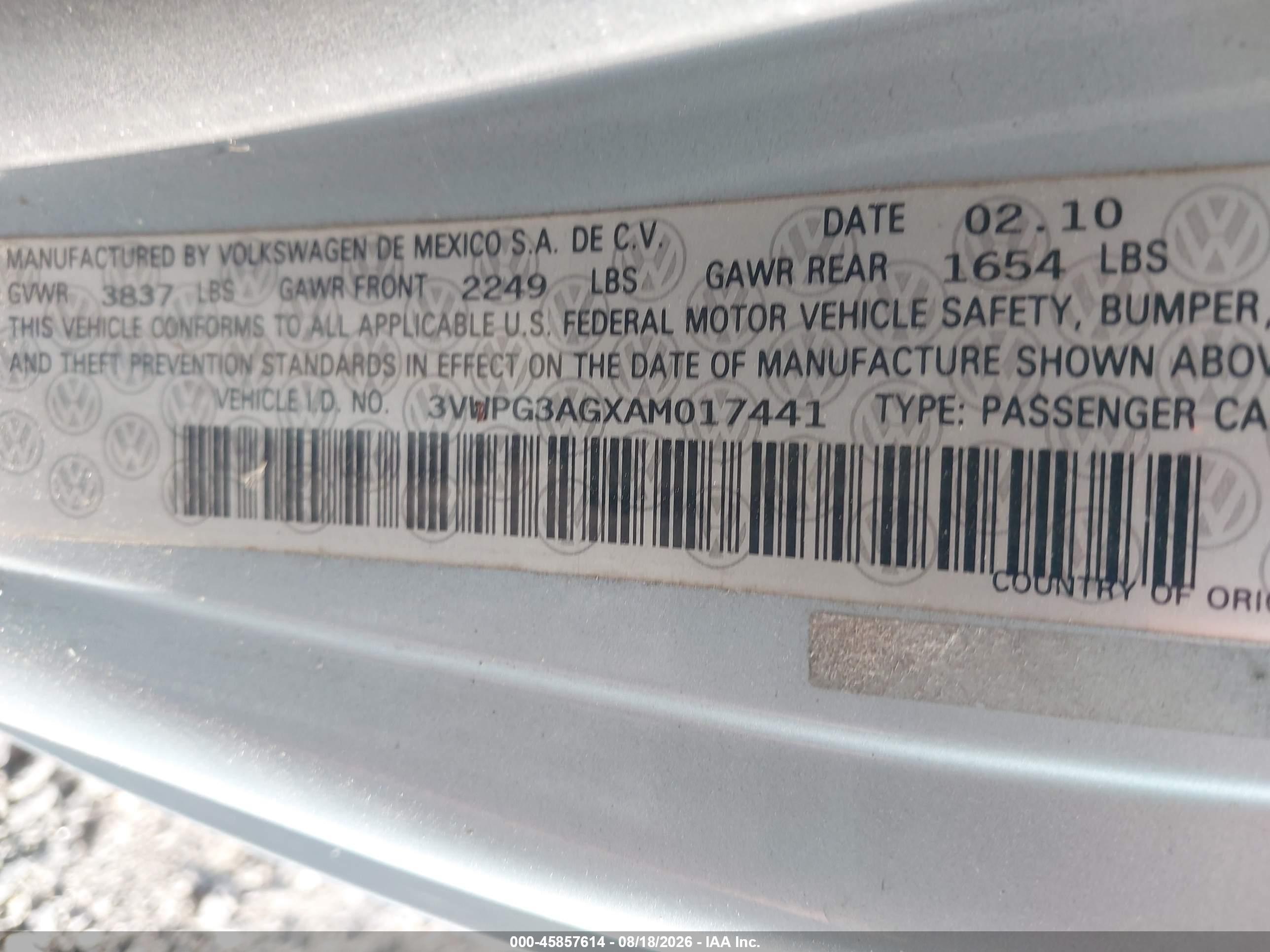 2010 Volkswagen New Beetle 2.5l Серебряный vin: 3VWPG3AGXAM017441