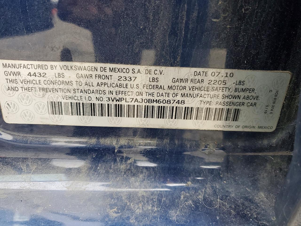 2011 Volkswagen Jetta Tdi Синий vin: 3VWPL7AJ0BM608748