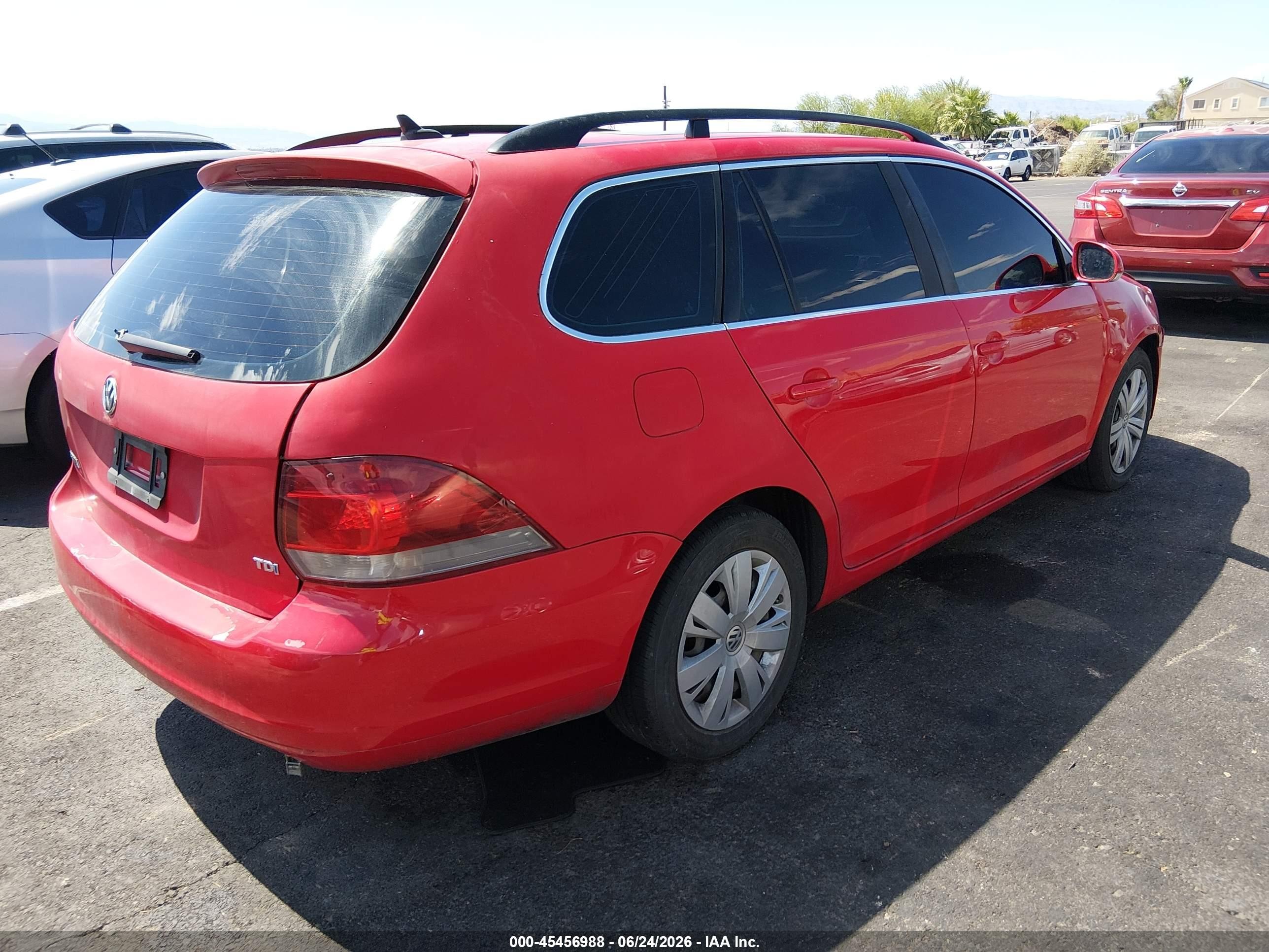 2014 Volkswagen Jetta Sportwagen 2.0l Tdi Red vin: 3VWPL7AJ0EM619480