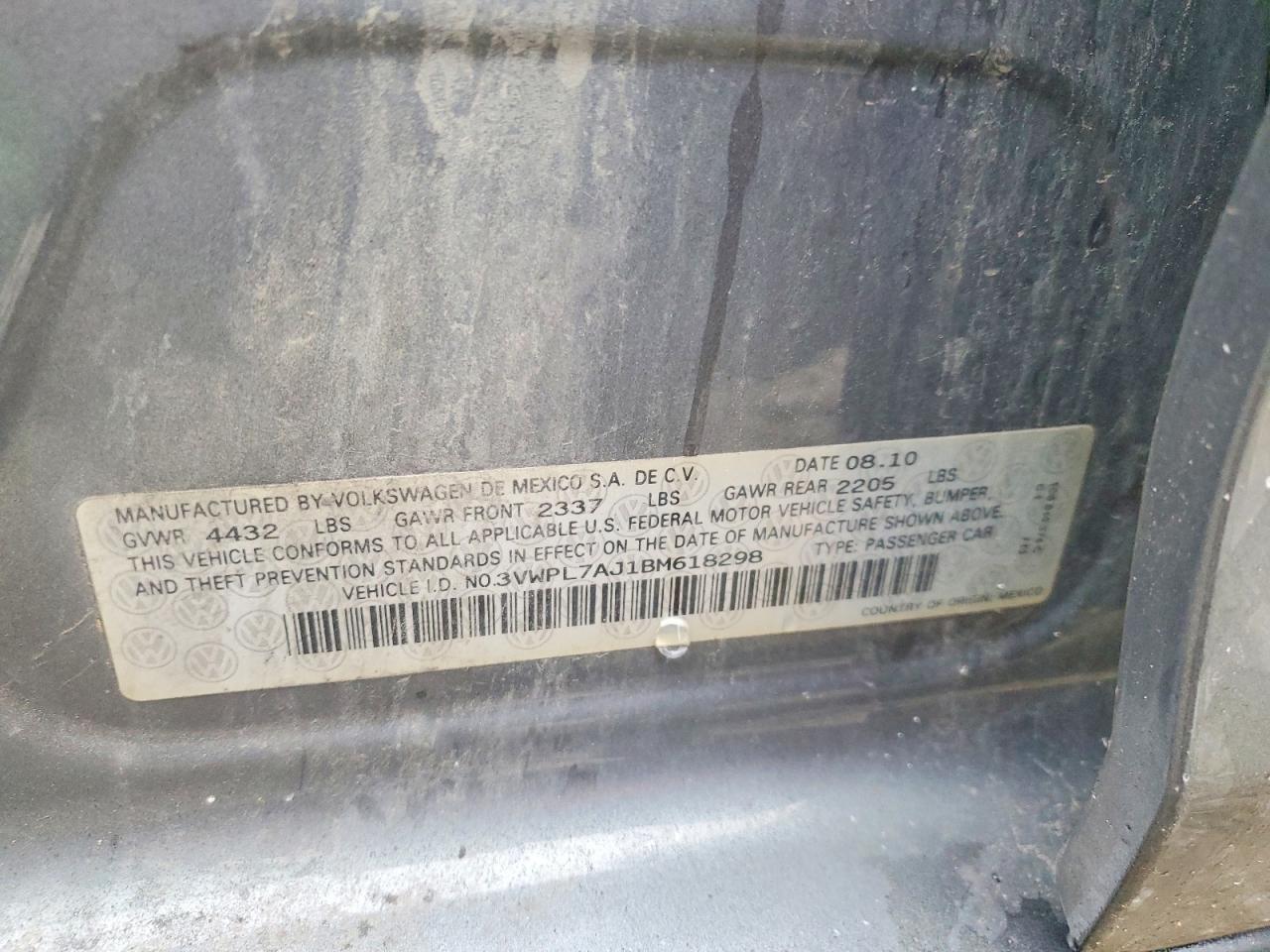 2011 Volkswagen Jetta Tdi Серый vin: 3VWPL7AJ1BM618298