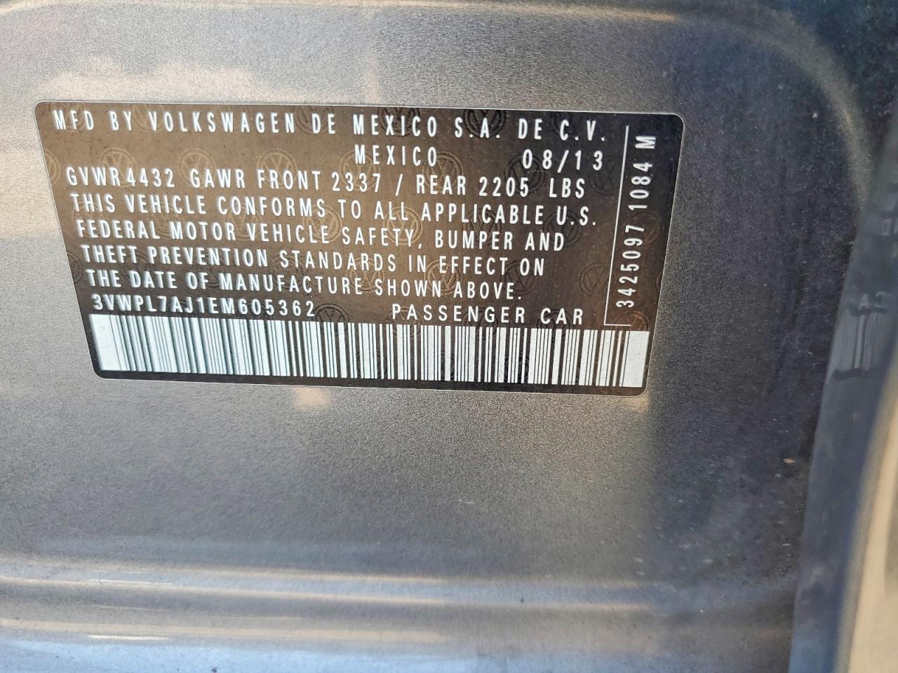 2014 Volkswagen Jetta Tdi Gray vin: 3VWPL7AJ1EM605362