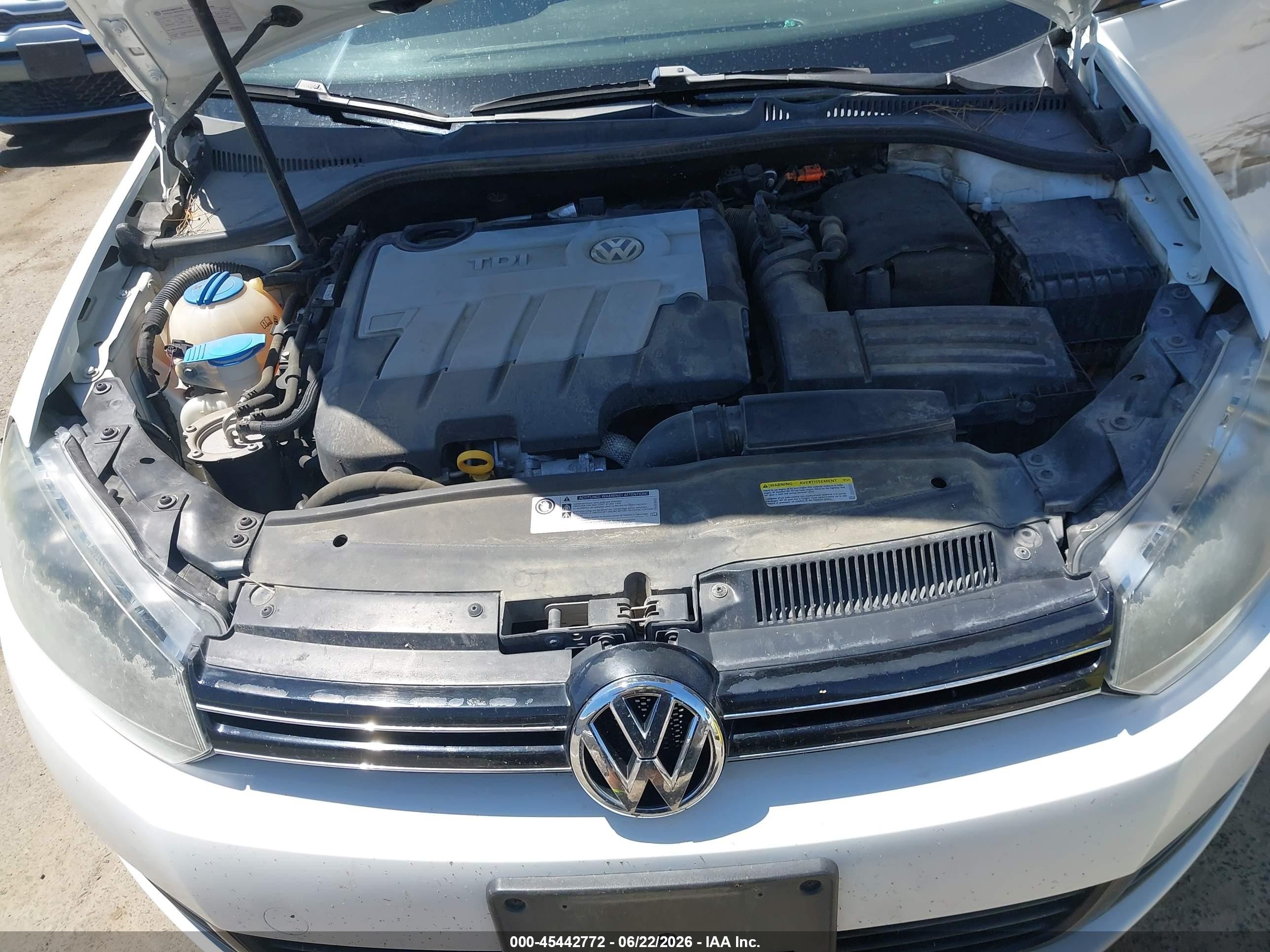 2014 Volkswagen Jetta Sportwagen 2.0l Tdi White vin: 3VWPL7AJ1EM615518
