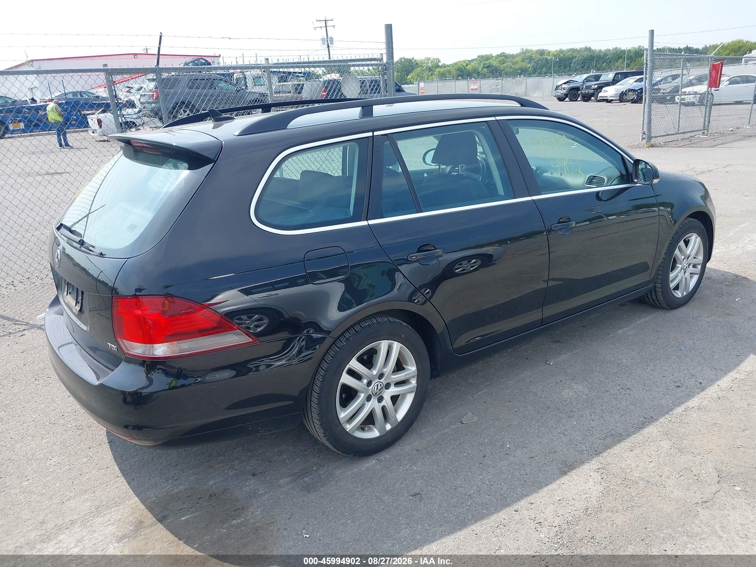 2014 Volkswagen Jetta Sportwagen 2.0l Tdi Black vin: 3VWPL7AJ1EM626485