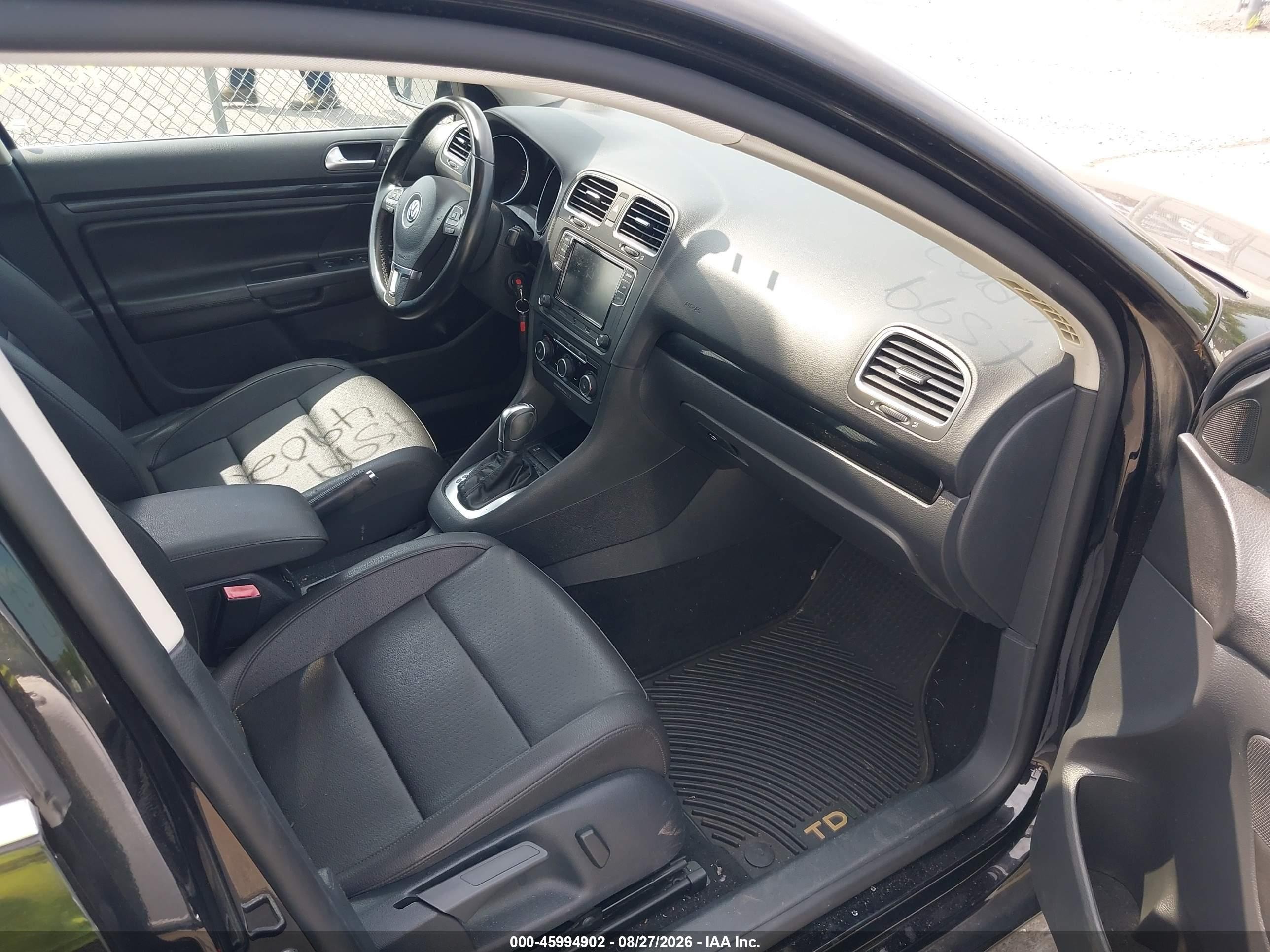 2014 Volkswagen Jetta Sportwagen 2.0l Tdi Black vin: 3VWPL7AJ1EM626485
