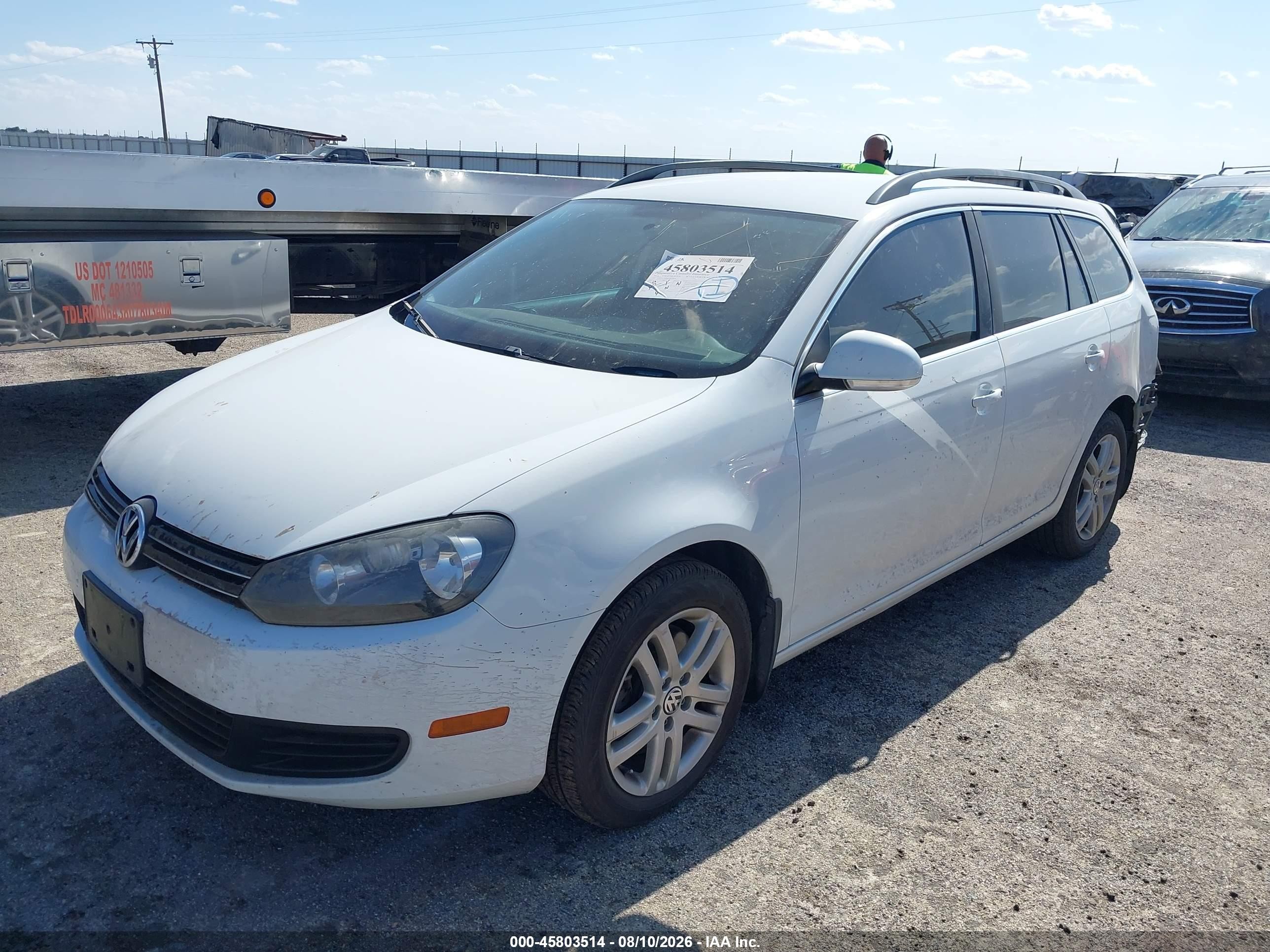 2014 Volkswagen Jetta Sportwagen 2.0l Tdi White vin: 3VWPL7AJ2EM613826