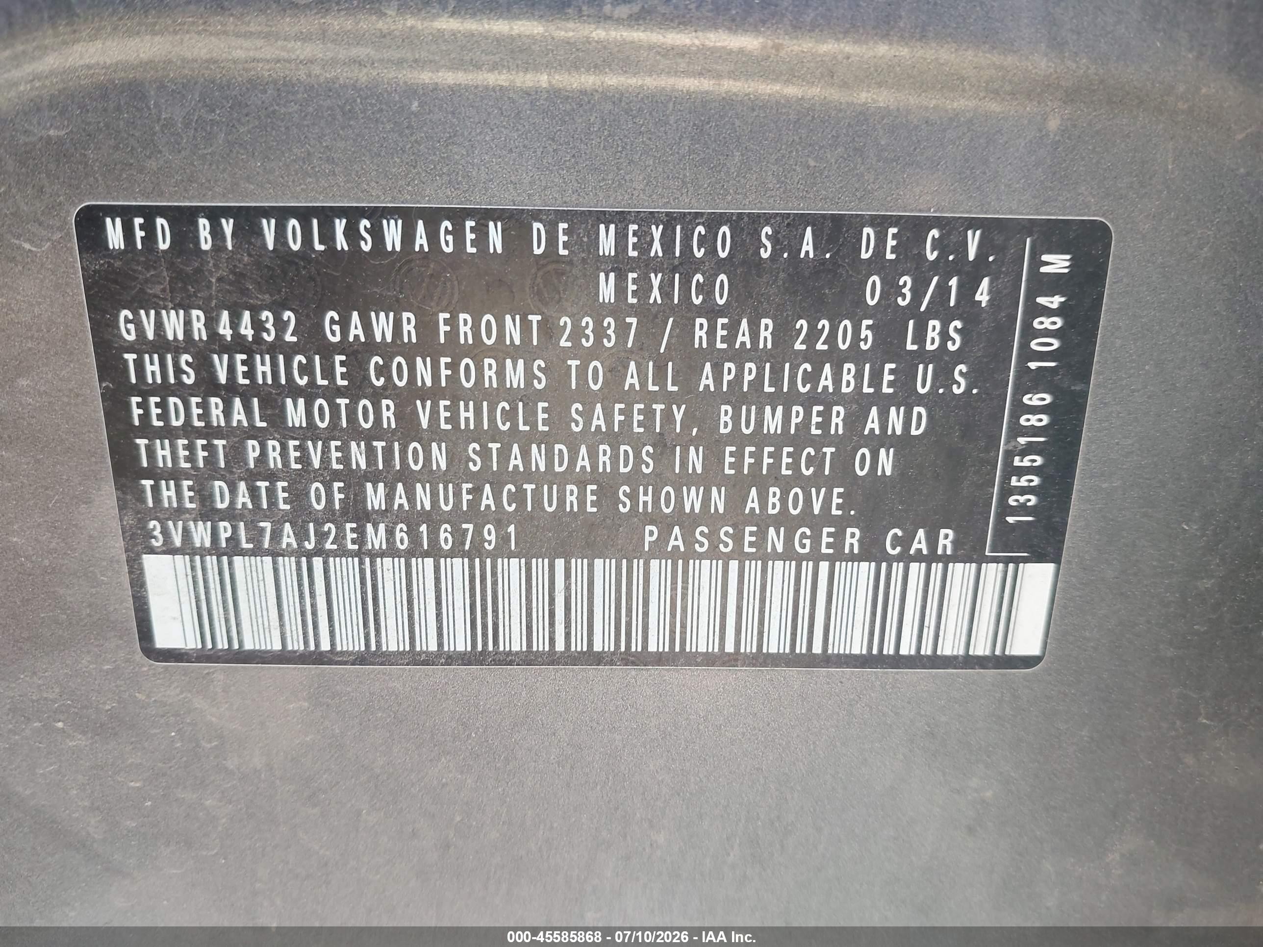 2014 Volkswagen Jetta Sportwagen 2.0l Tdi Gray vin: 3VWPL7AJ2EM616791