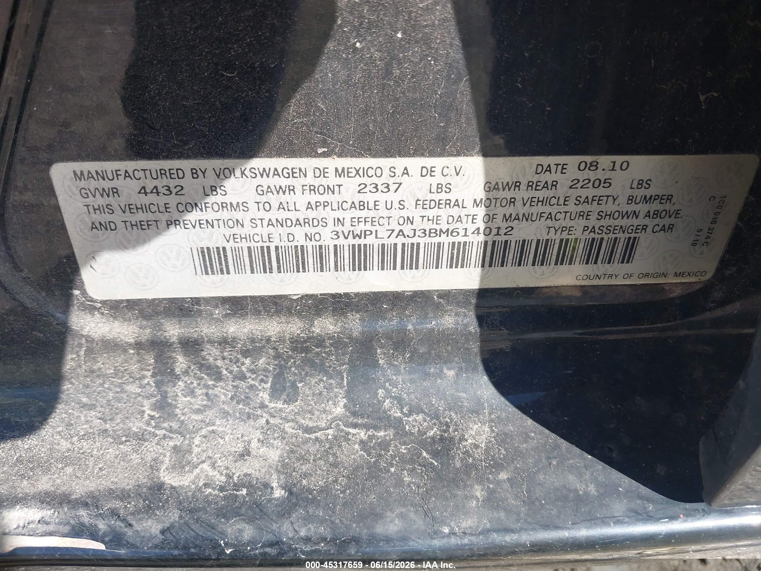 2011 Volkswagen Jetta Sportwagen 2.0l Tdi Black vin: 3VWPL7AJ3BM614012