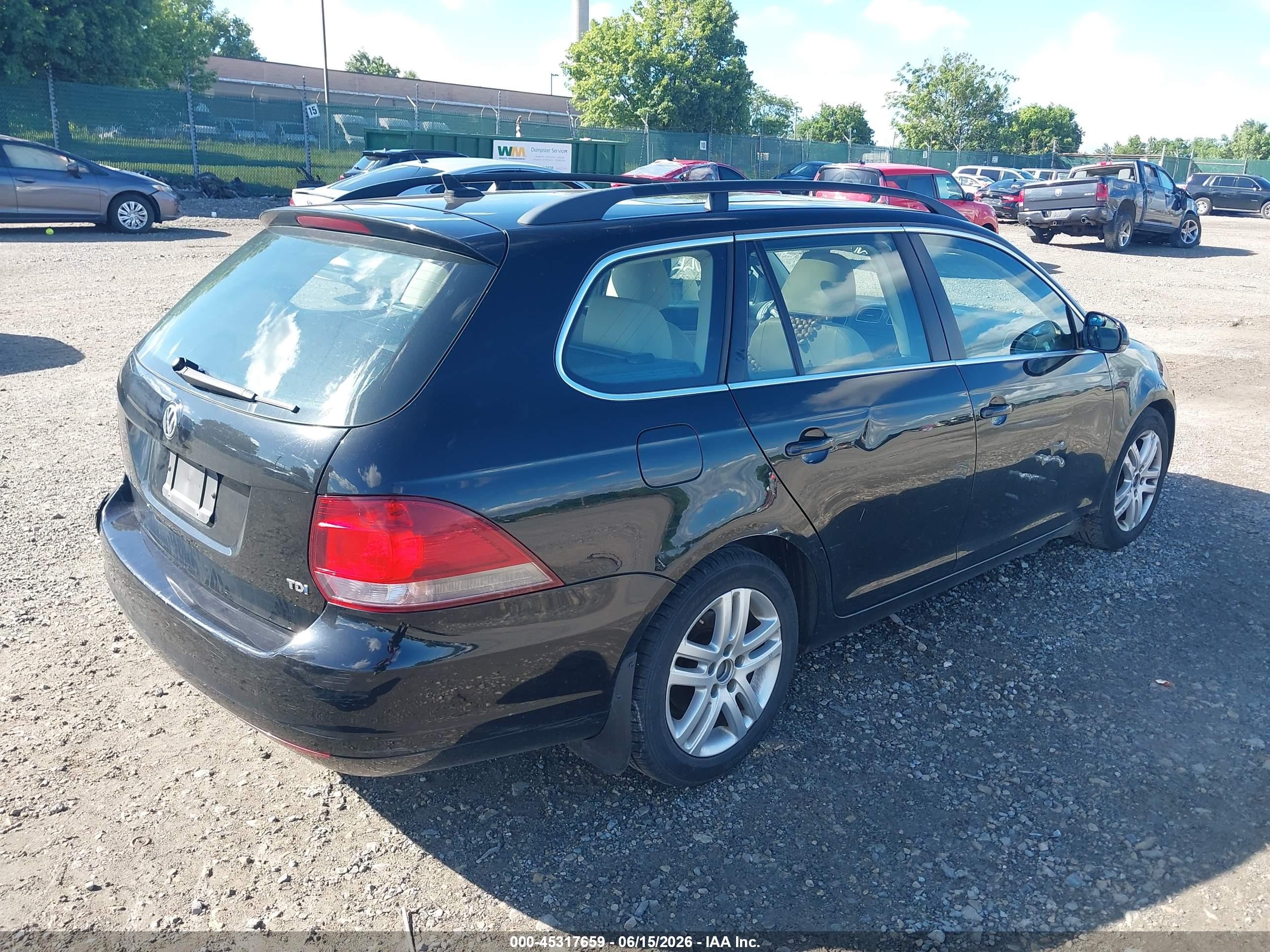 2011 Volkswagen Jetta Sportwagen 2.0l Tdi Black vin: 3VWPL7AJ3BM614012