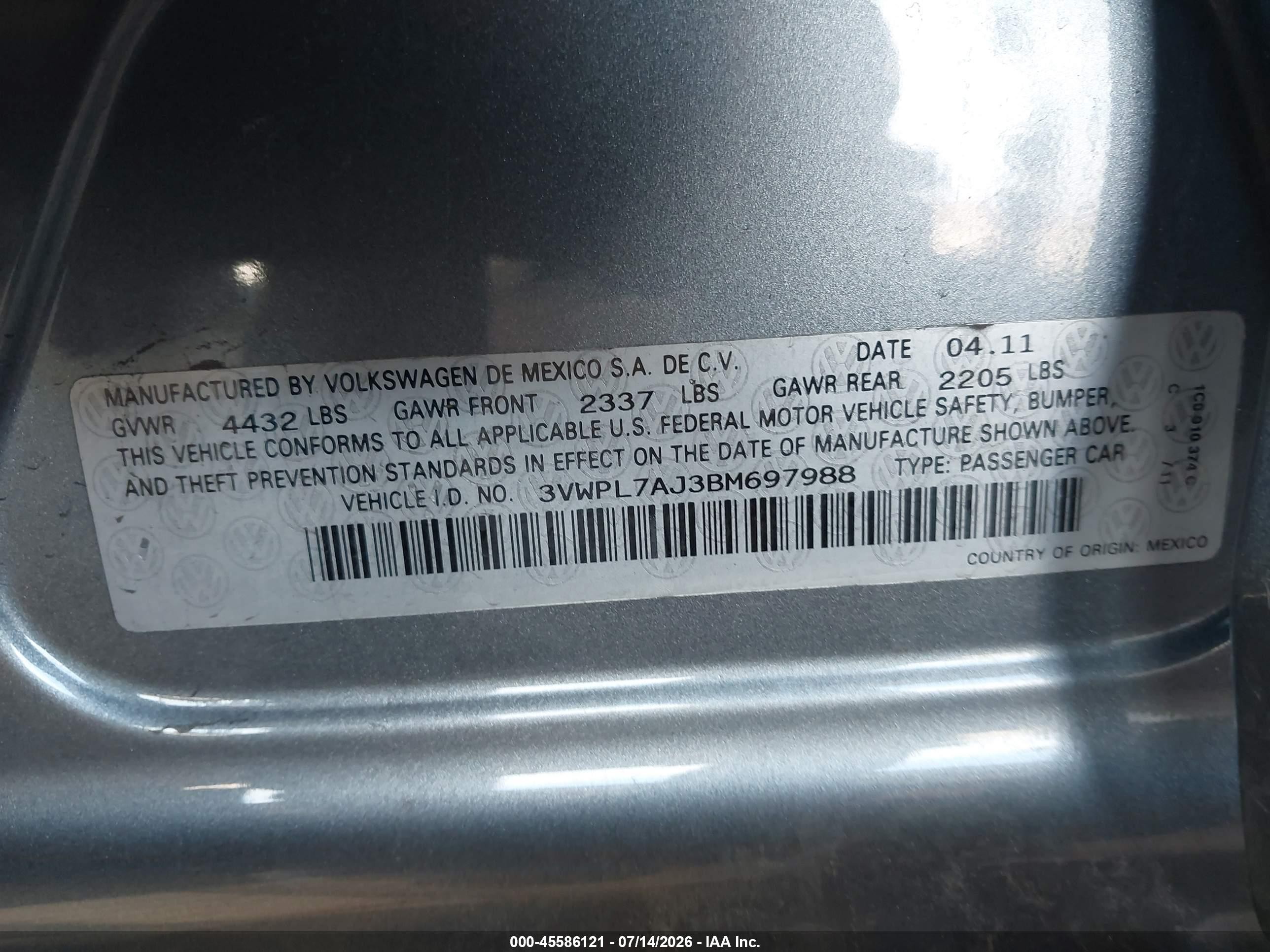 2011 Volkswagen Jetta Sportwagen 2.0l Tdi Gray vin: 3VWPL7AJ3BM697988