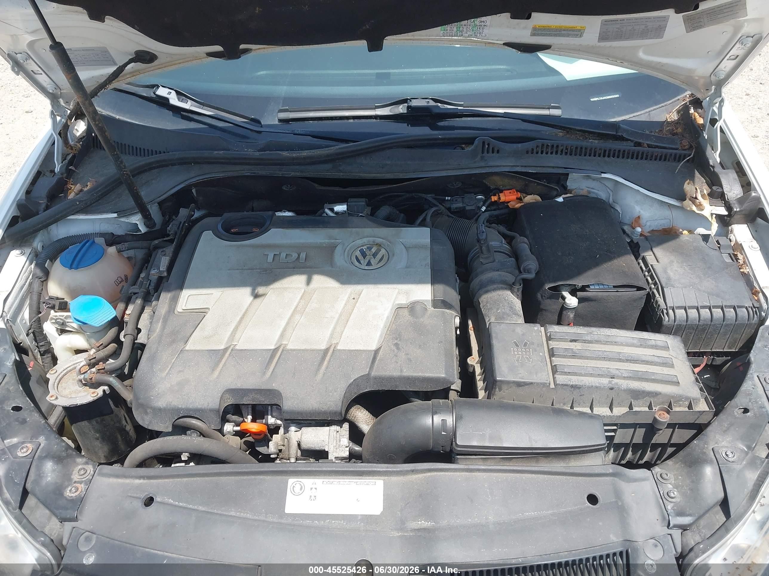 2012 Volkswagen Jetta Sportwagen 2.0l Tdi White vin: 3VWPL7AJ4CM655363