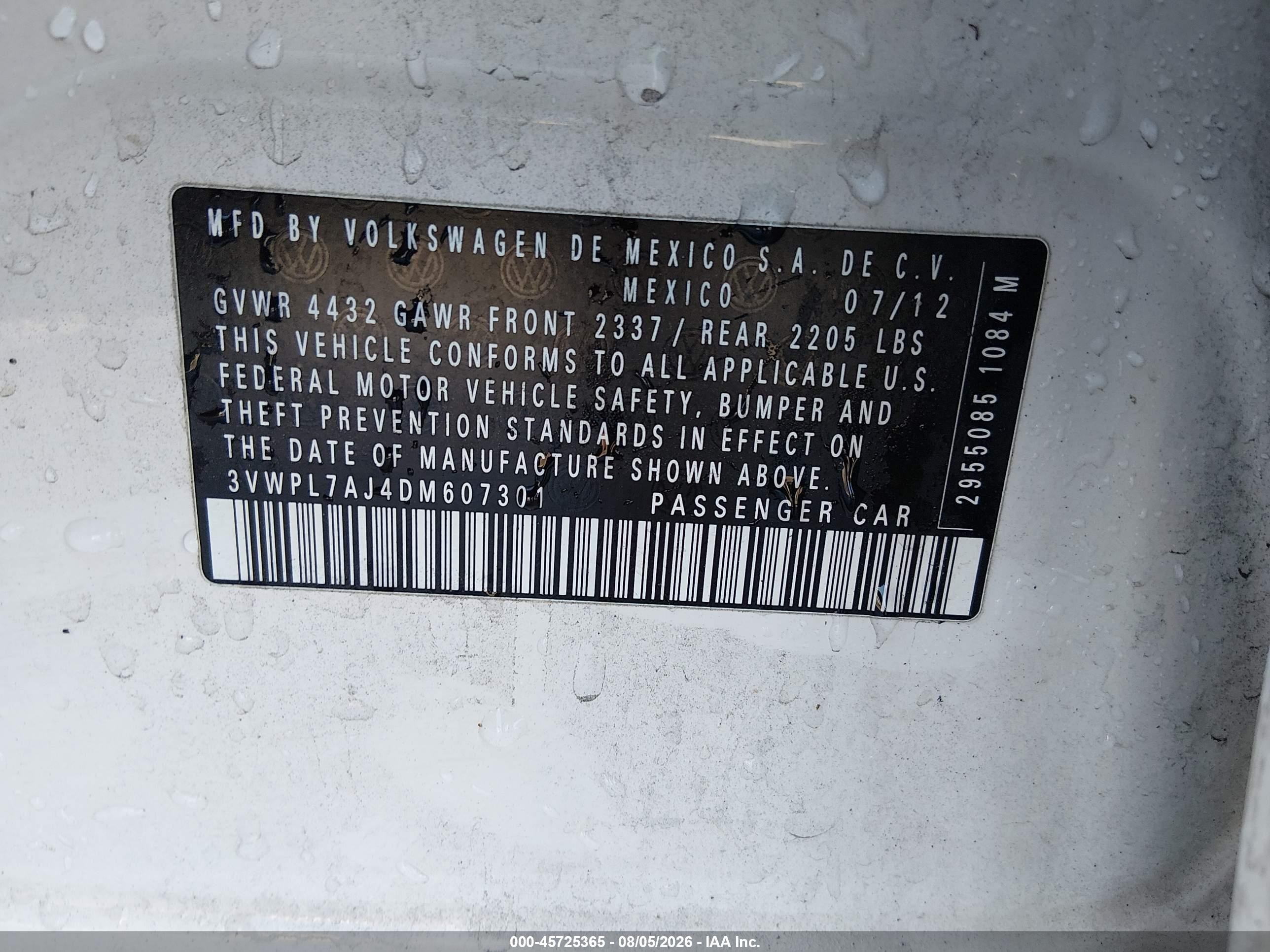 2013 Volkswagen Jetta Sportwagen 2.0l Tdi Белый vin: 3VWPL7AJ4DM607301