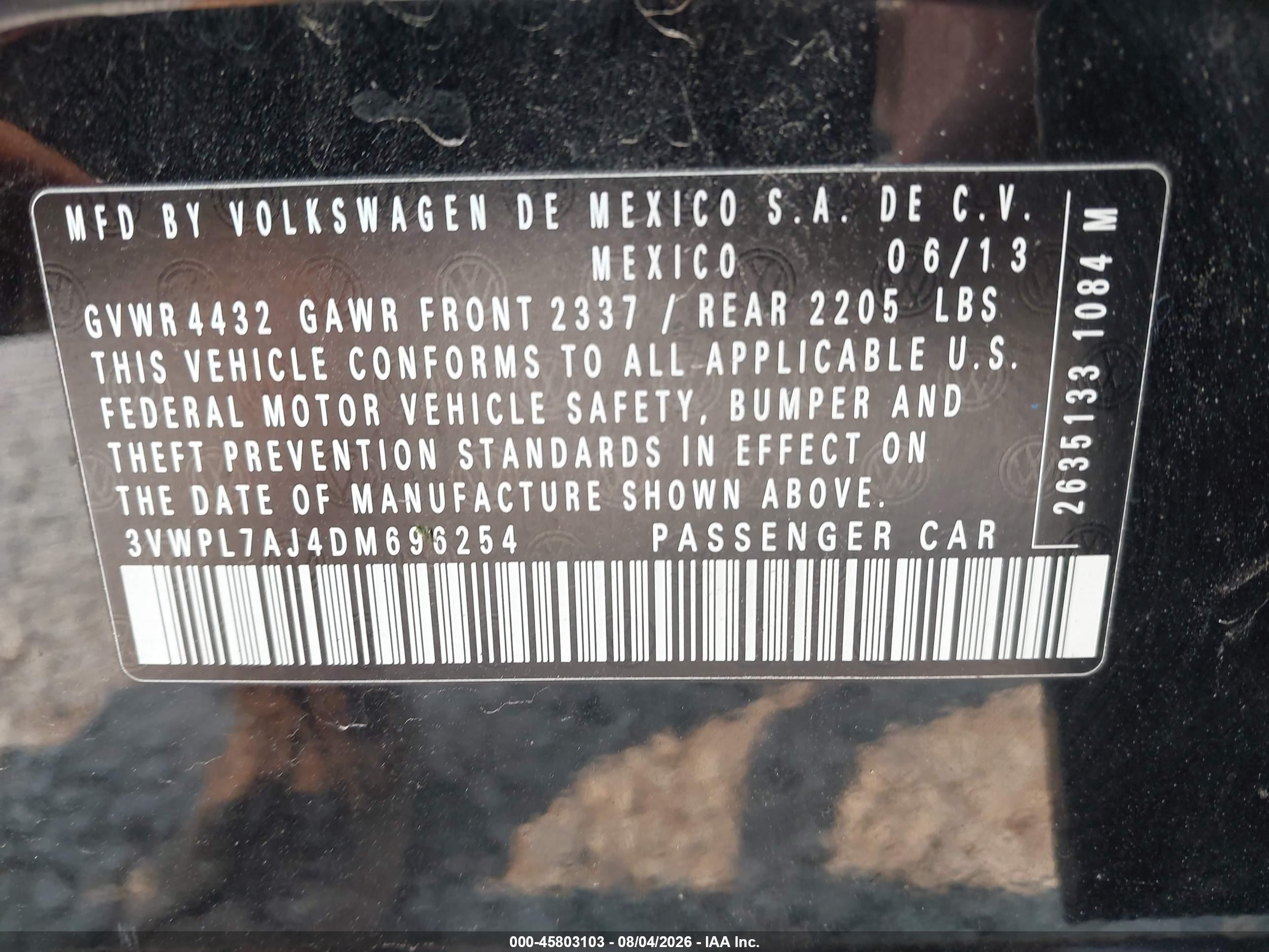 2013 Volkswagen Jetta Sportwagen 2.0l Tdi Black vin: 3VWPL7AJ4DM696254