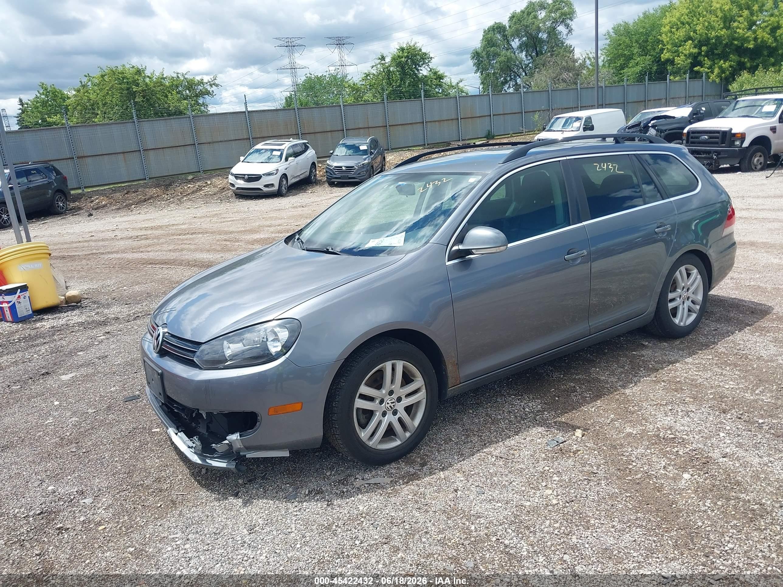 2014 Volkswagen Jetta Sportwagen 2.0l Tdi Gray vin: 3VWPL7AJ4EM602293