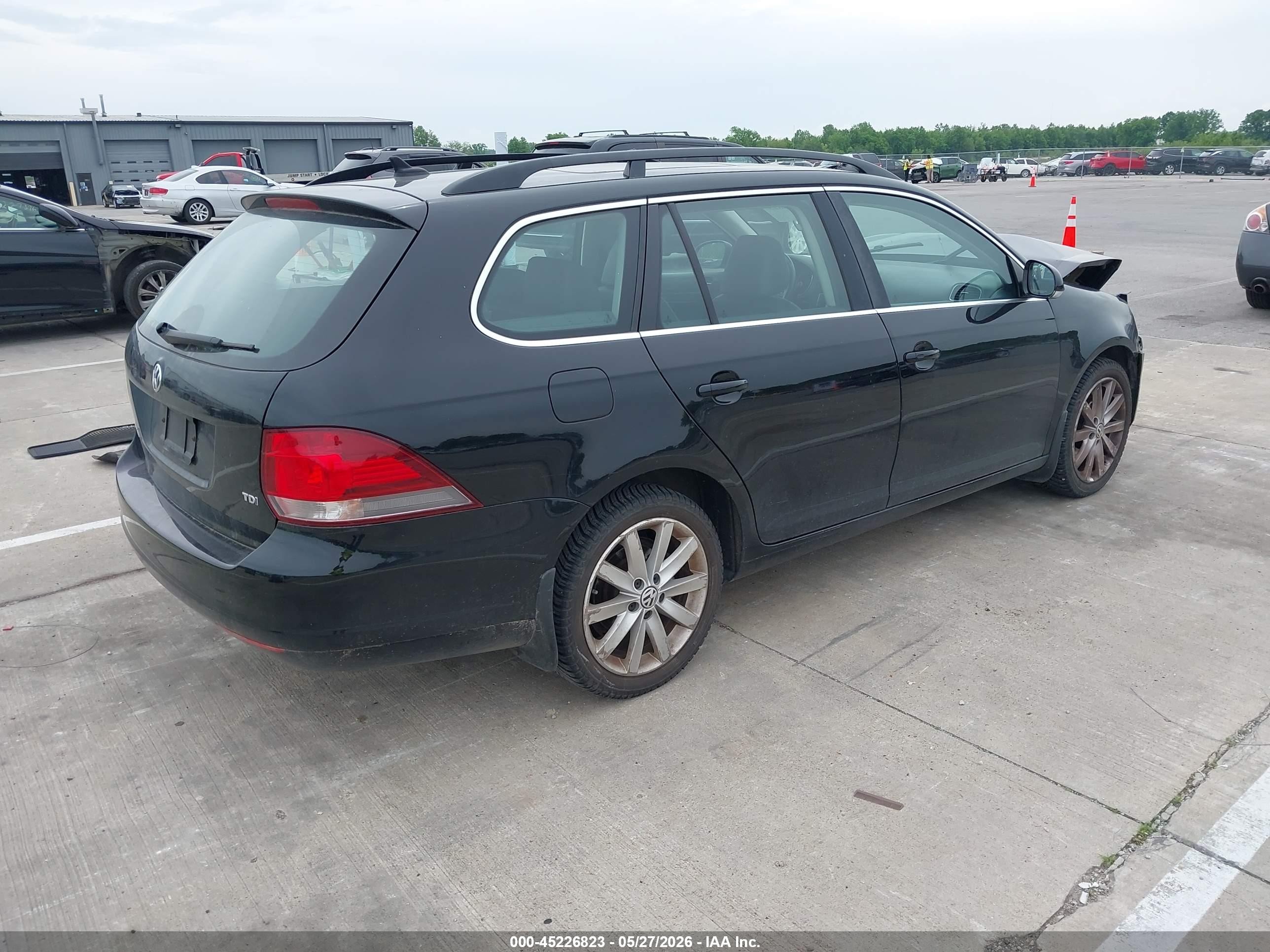 2014 Volkswagen Jetta Sportwagen 2.0l Tdi Black vin: 3VWPL7AJ4EM608868