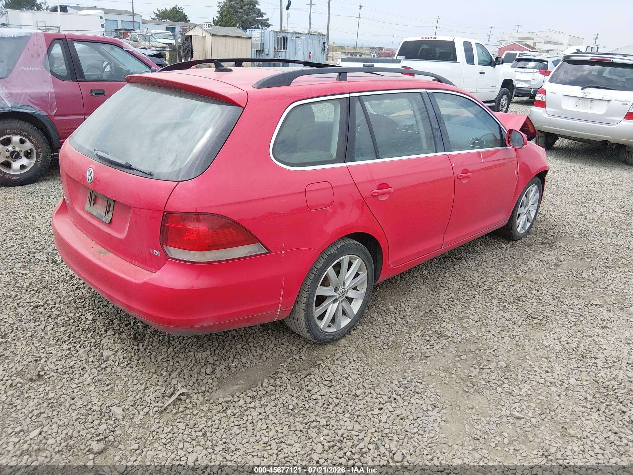 2014 Volkswagen Jetta Sportwagen 2.0l Tdi Red vin: 3VWPL7AJ4EM625489
