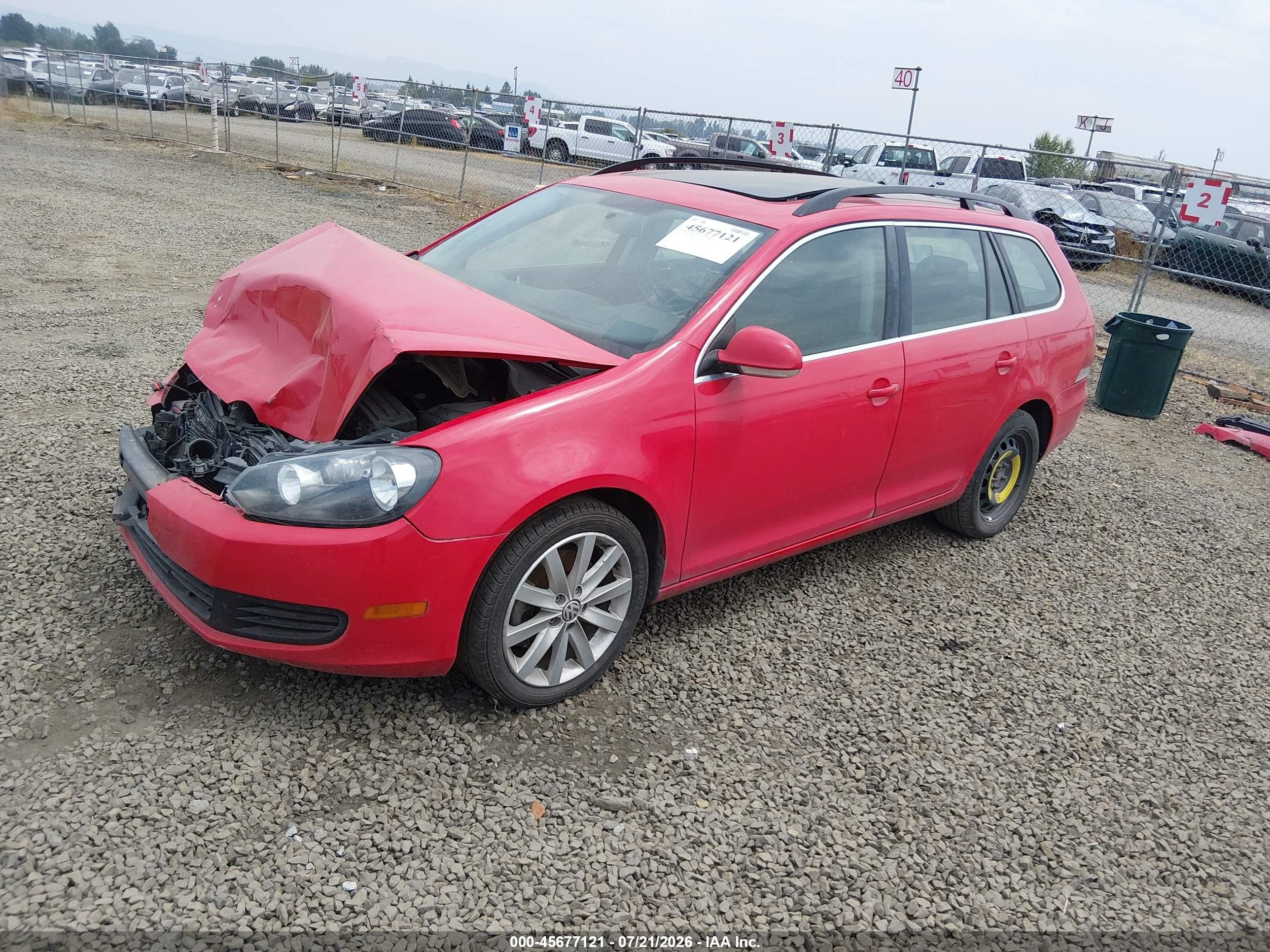 2014 Volkswagen Jetta Sportwagen 2.0l Tdi Red vin: 3VWPL7AJ4EM625489