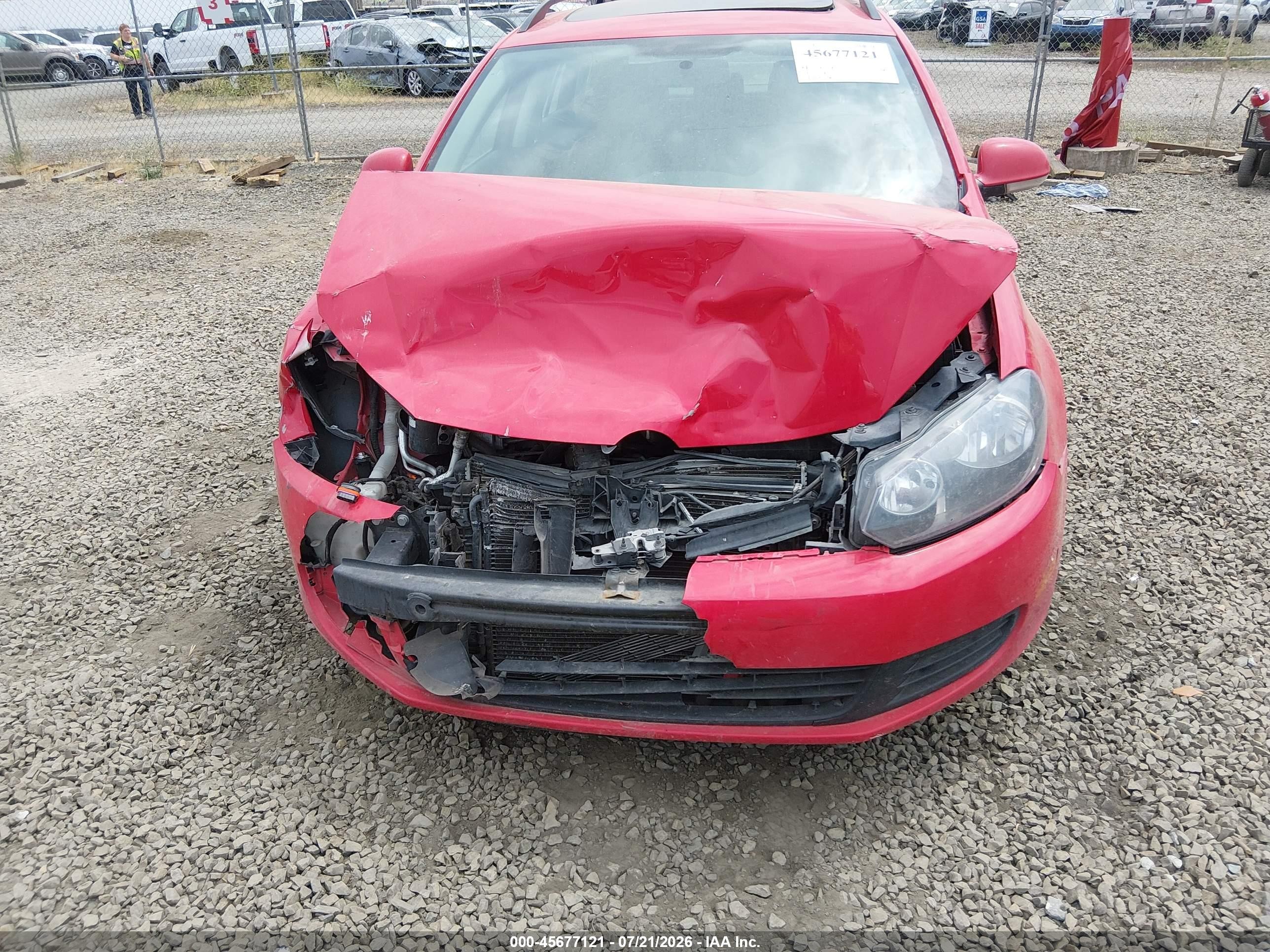 2014 Volkswagen Jetta Sportwagen 2.0l Tdi Red vin: 3VWPL7AJ4EM625489