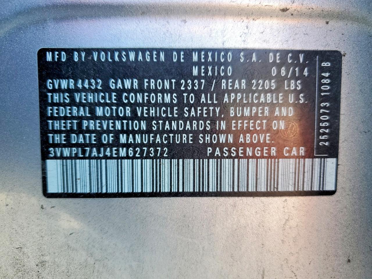2014 Volkswagen Jetta Tdi Silver vin: 3VWPL7AJ4EM627372