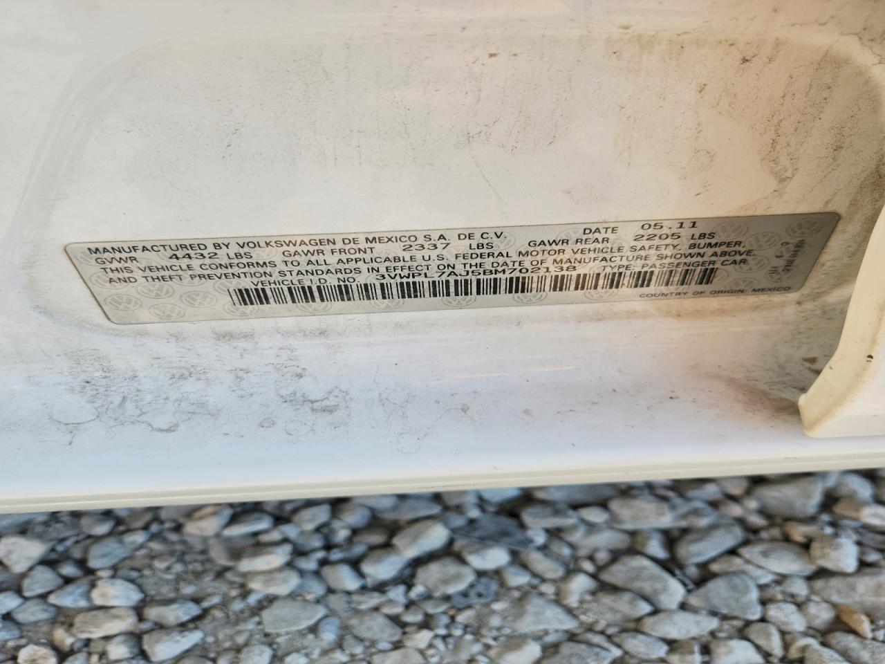 2011 Volkswagen Jetta Tdi White vin: 3VWPL7AJ5BM702138