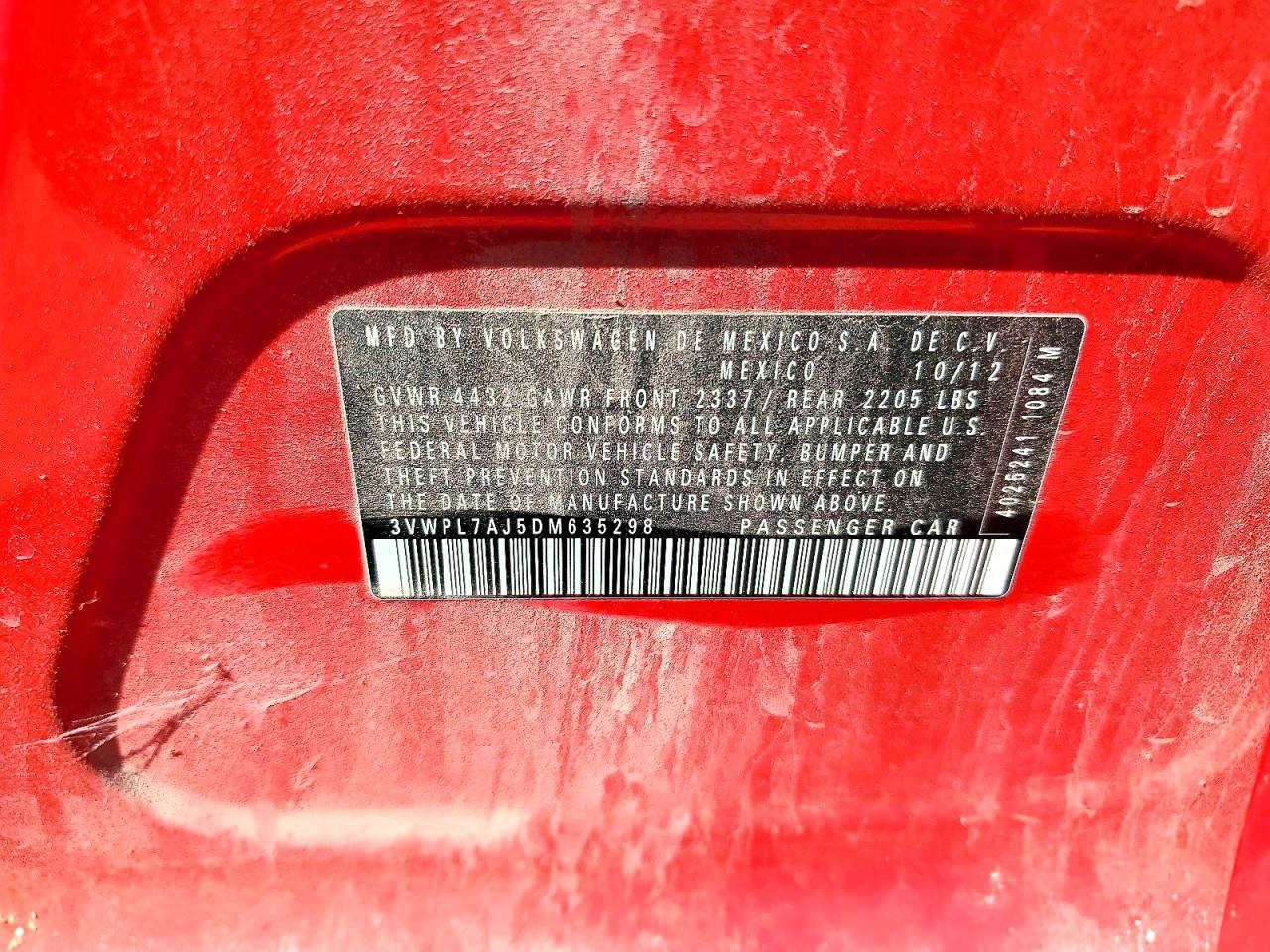 2013 Volkswagen Jetta Tdi Red vin: 3VWPL7AJ5DM635298