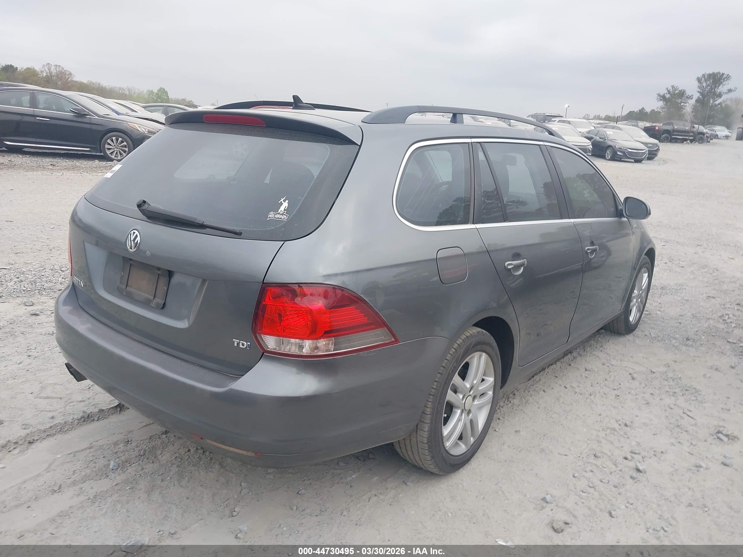 2011 Volkswagen Jetta Sportwagen 2.0l Tdi Gray vin: 3VWPL7AJ6BM631189