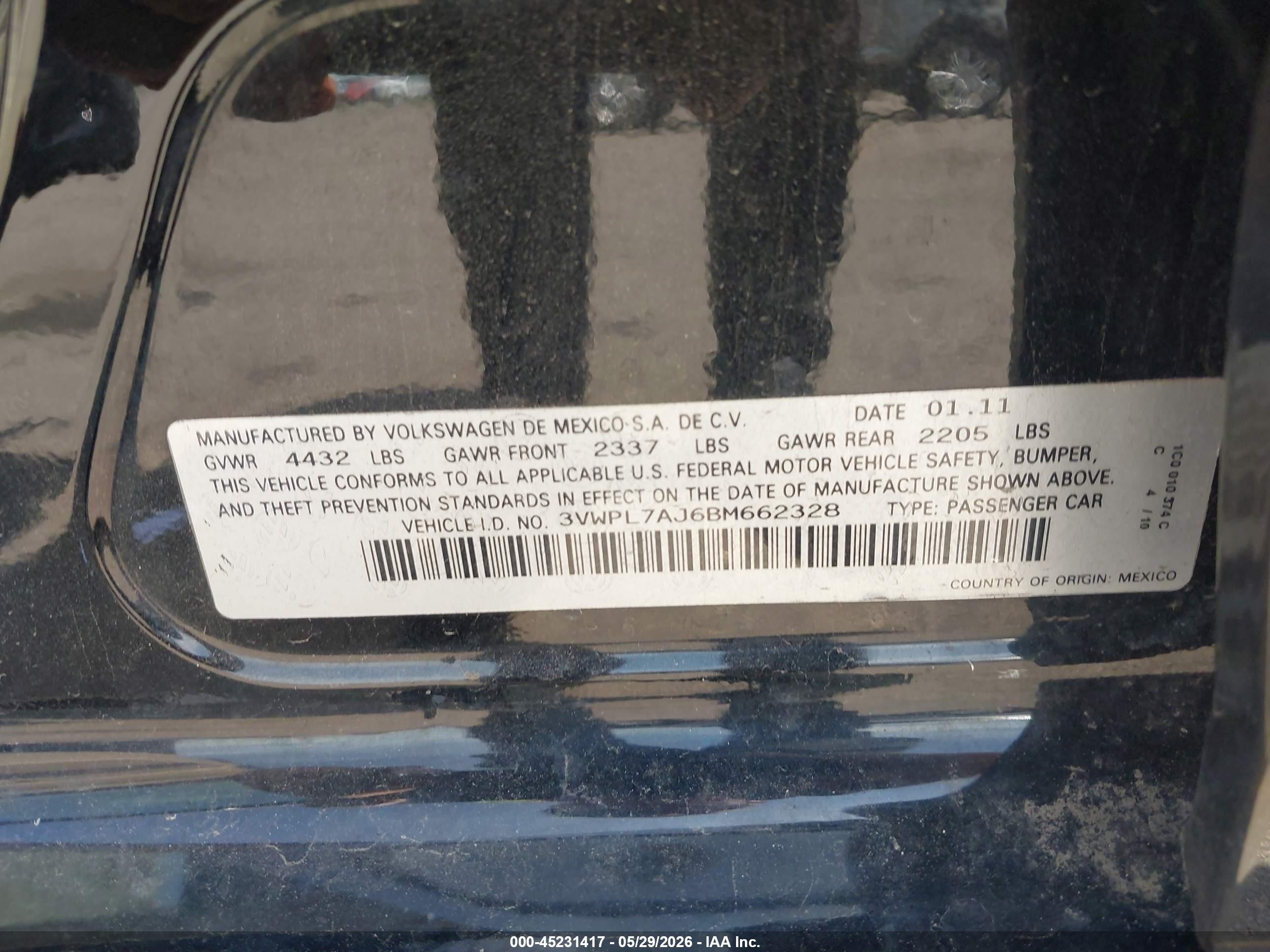 2011 Volkswagen Jetta Sportwagen 2.0l Tdi Black vin: 3VWPL7AJ6BM662328