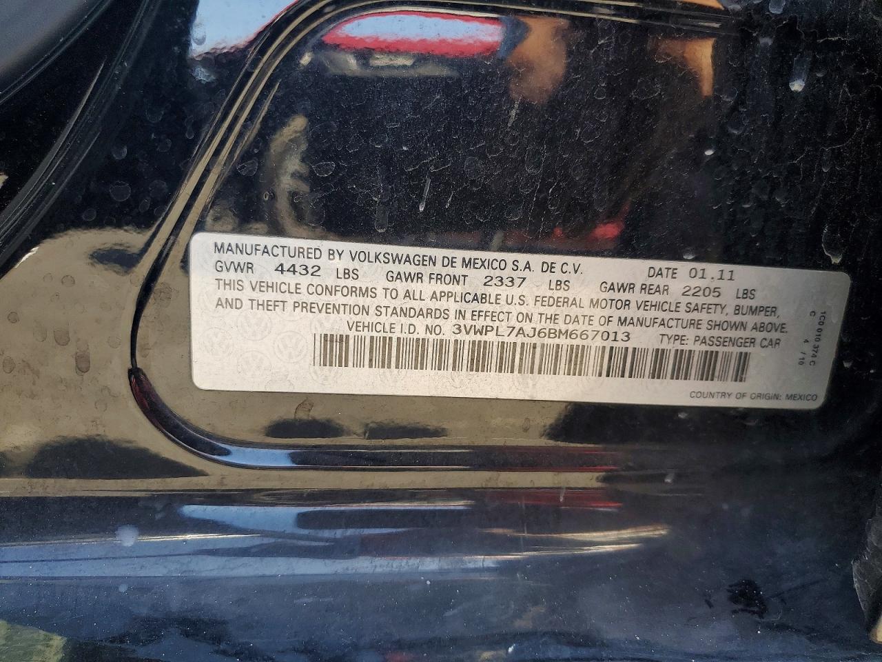 2011 Volkswagen Jetta Tdi Черный vin: 3VWPL7AJ6BM667013