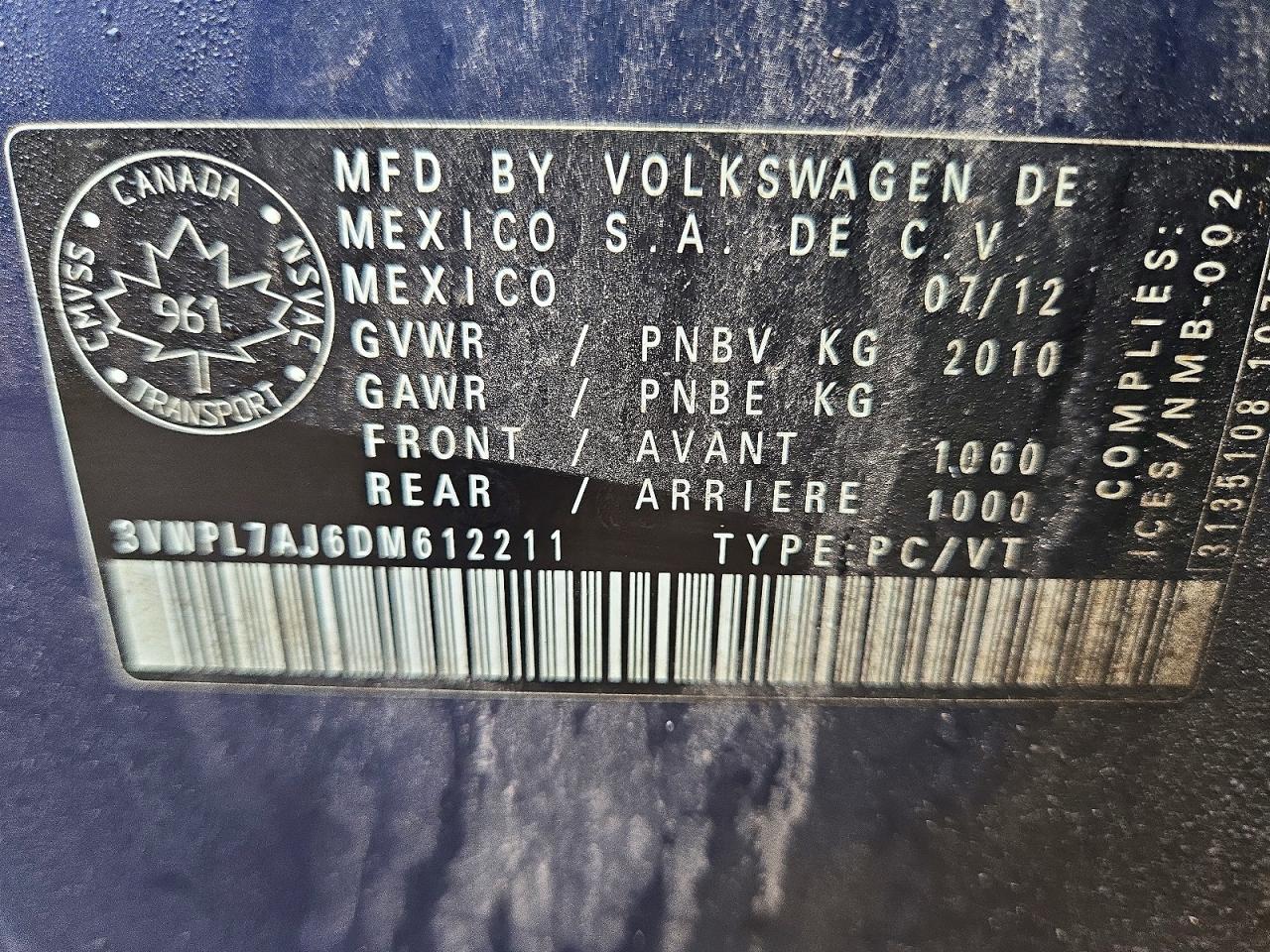 2013 Volkswagen Jetta Tdi Blue vin: 3VWPL7AJ6DM612211