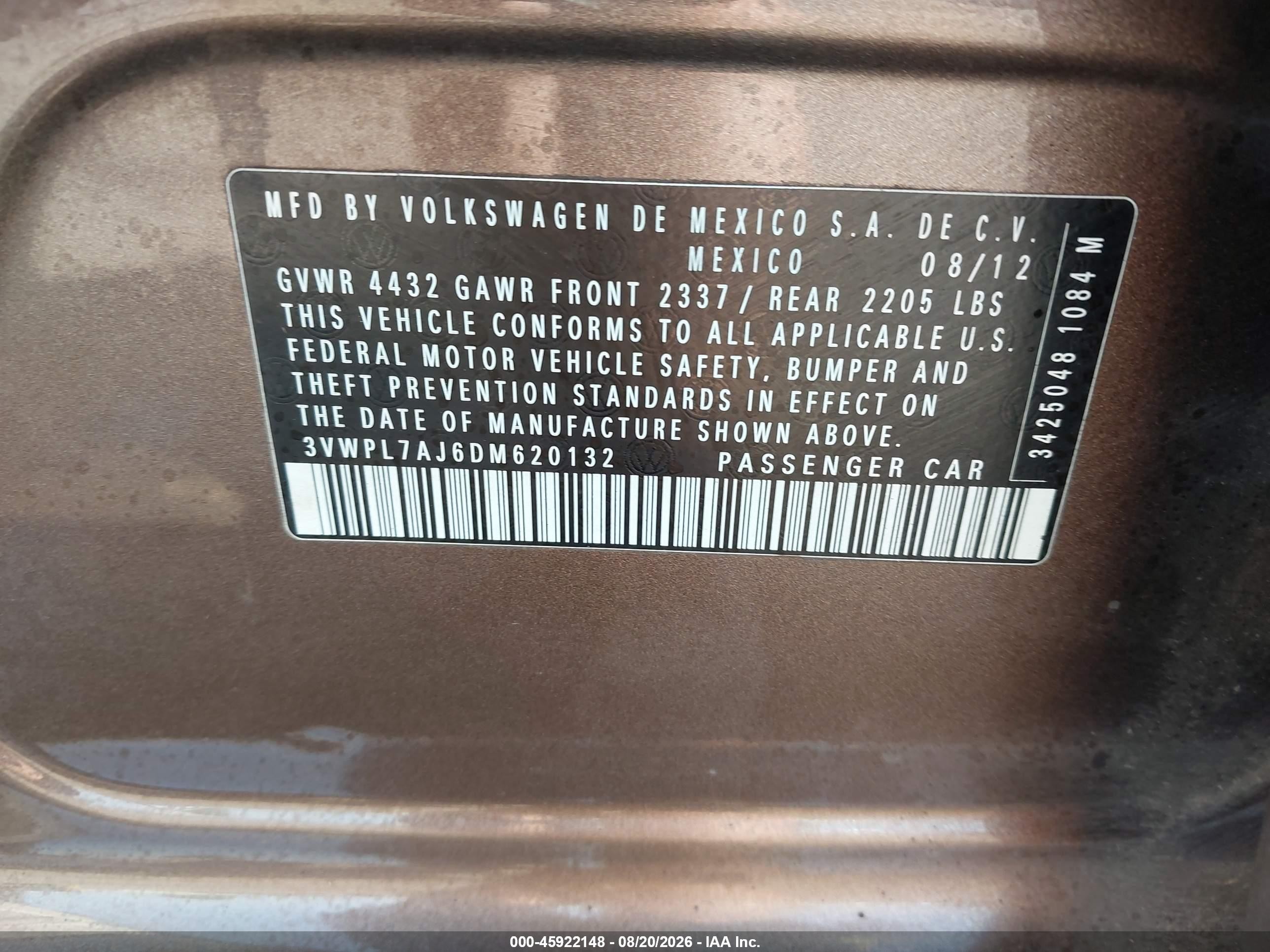 2013 Volkswagen Jetta Sportwagen 2.0l Tdi Brown vin: 3VWPL7AJ6DM620132