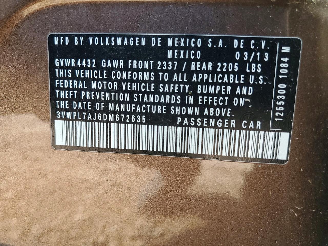 2013 Volkswagen Jetta Tdi Brown vin: 3VWPL7AJ6DM672635