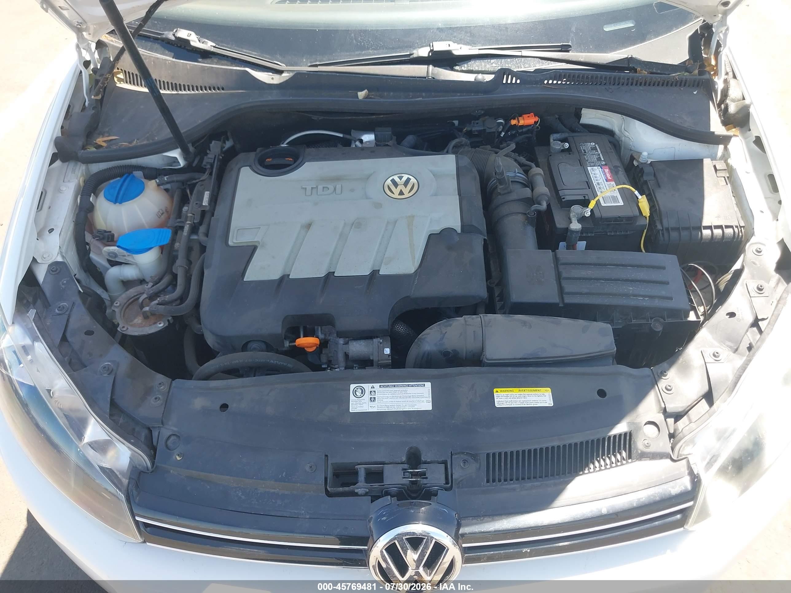 2014 Volkswagen Jetta Sportwagen 2.0l Tdi Белый vin: 3VWPL7AJ6EM601937