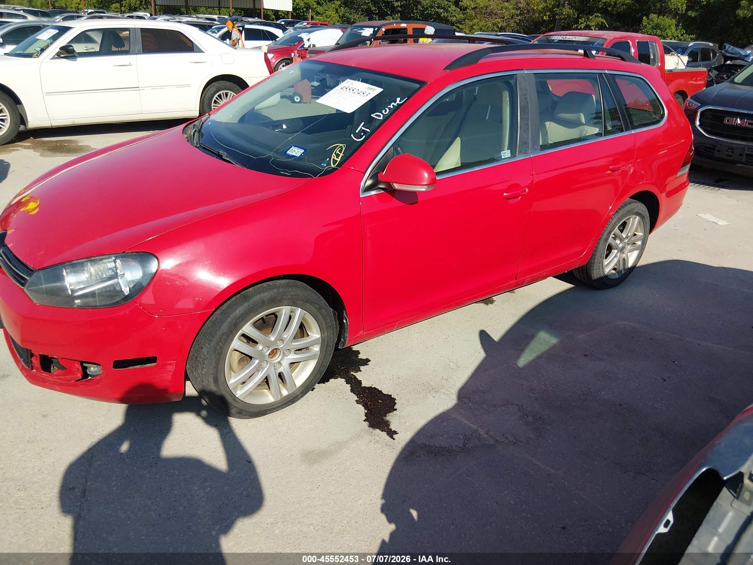 2014 Volkswagen Jetta Sportwagen 2.0l Tdi Красный vin: 3VWPL7AJ6EM602540