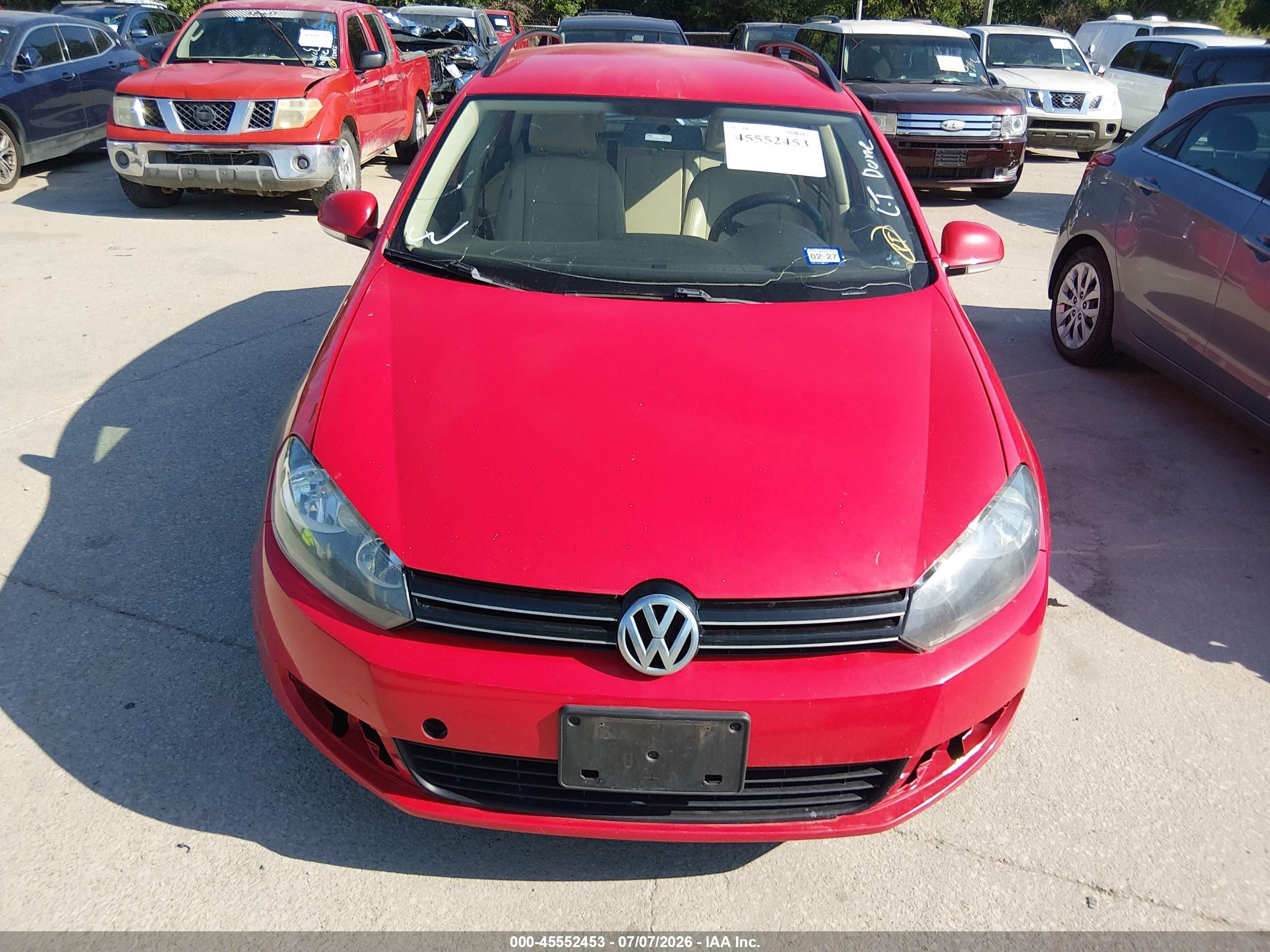 2014 Volkswagen Jetta Sportwagen 2.0l Tdi Красный vin: 3VWPL7AJ6EM602540