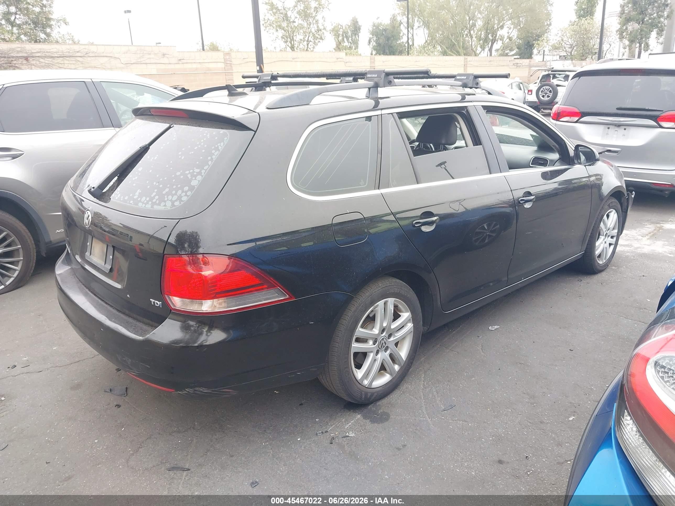 2014 Volkswagen Jetta Sportwagen 2.0l Tdi Black vin: 3VWPL7AJ6EM606457