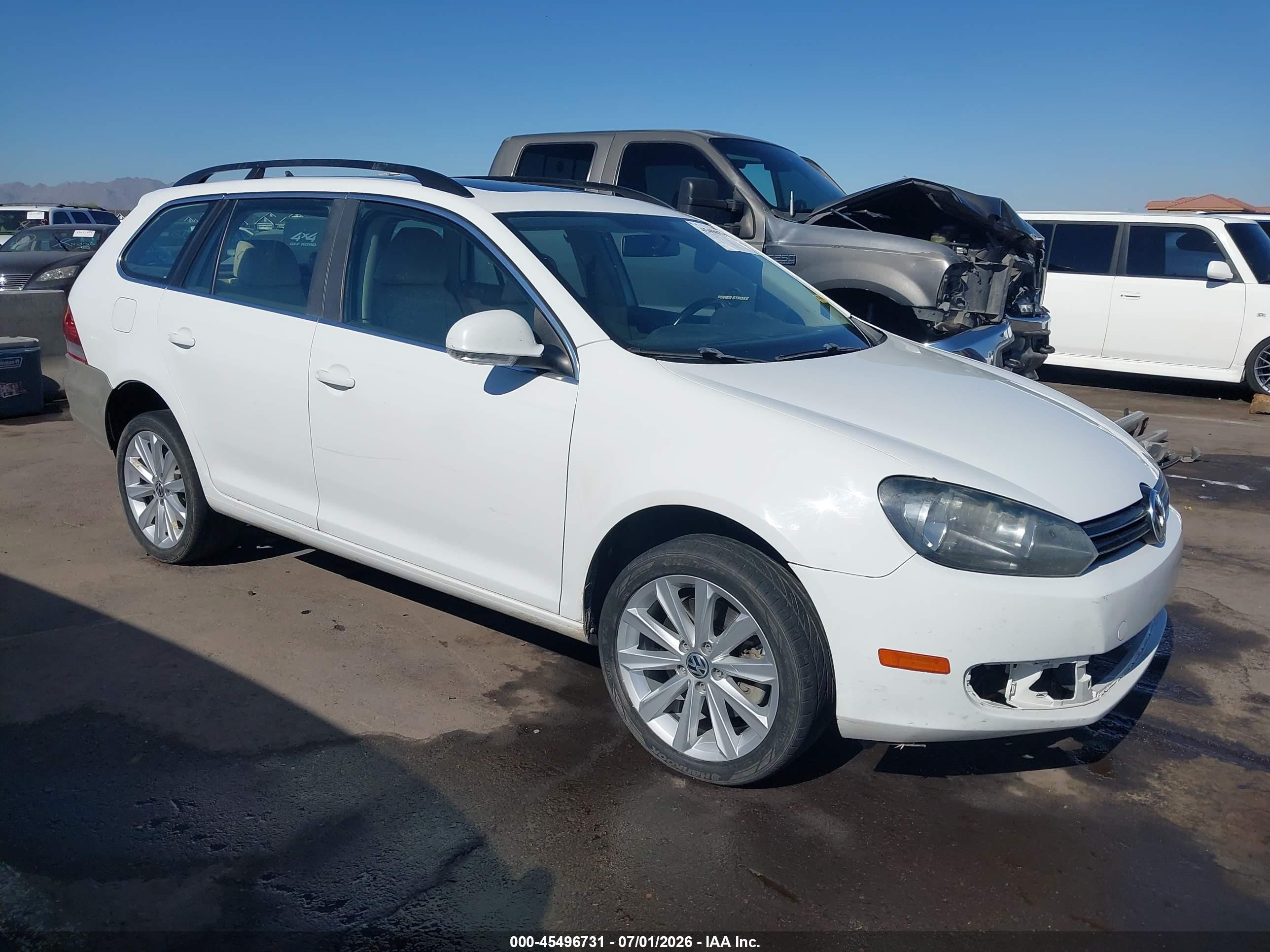 2014 Volkswagen Jetta Sportwagen 2.0l Tdi White vin: 3VWPL7AJ6EM615238