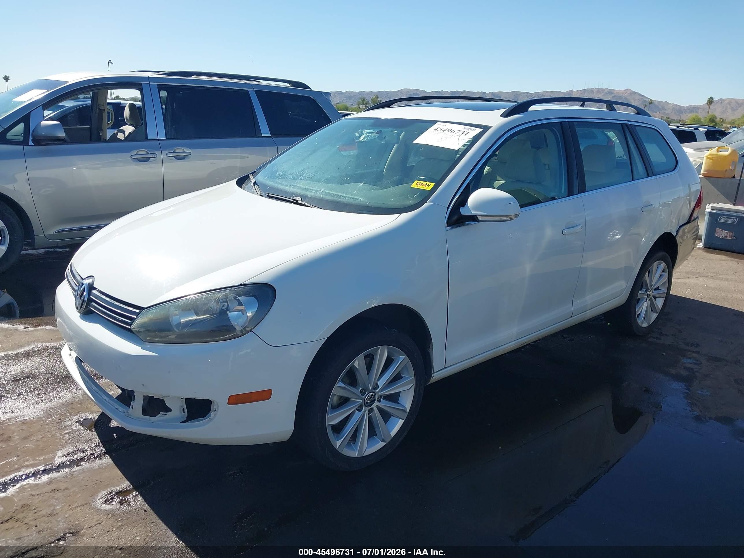 2014 Volkswagen Jetta Sportwagen 2.0l Tdi White vin: 3VWPL7AJ6EM615238