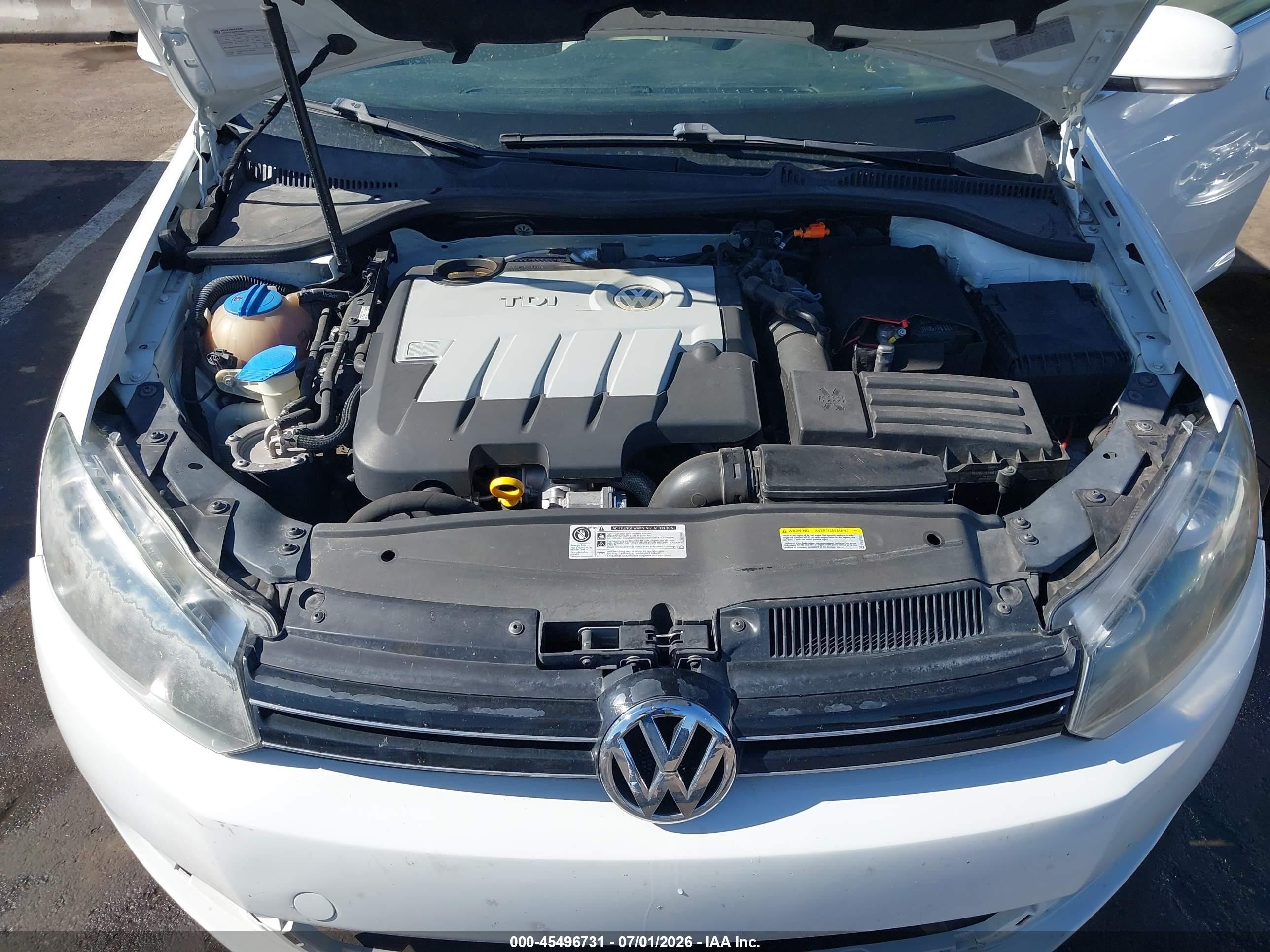 2014 Volkswagen Jetta Sportwagen 2.0l Tdi White vin: 3VWPL7AJ6EM615238